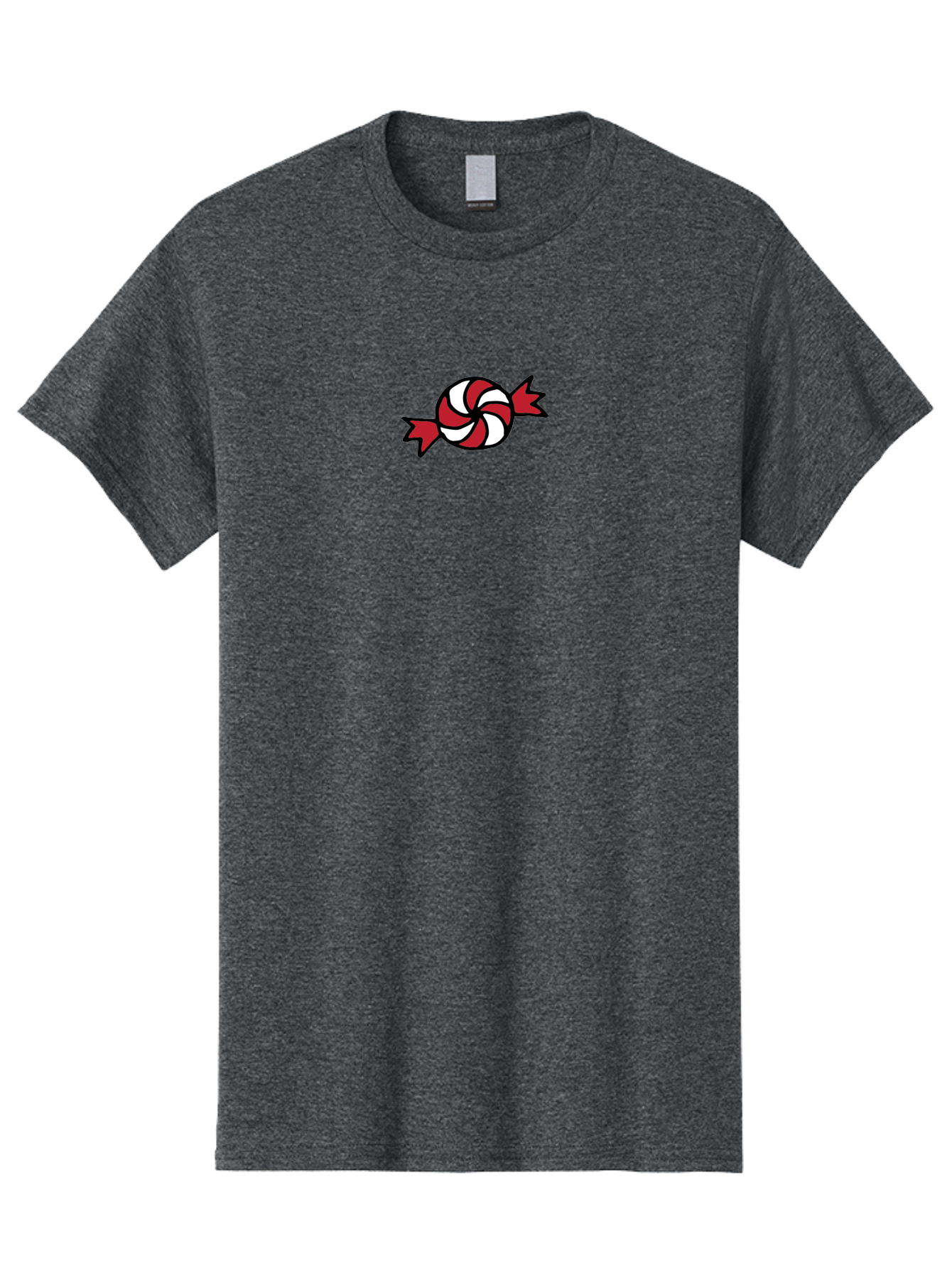 Candy Men'S Graphic Tee, 100% Cotton, Comfortable Casual Summer Wear, Machine Washable, Peppermint Candy, Red And White Swirl, Sweet Treat, Wrapped Candy, Festive Design, Cartoon Style, Holiday Candy -  Aaa787