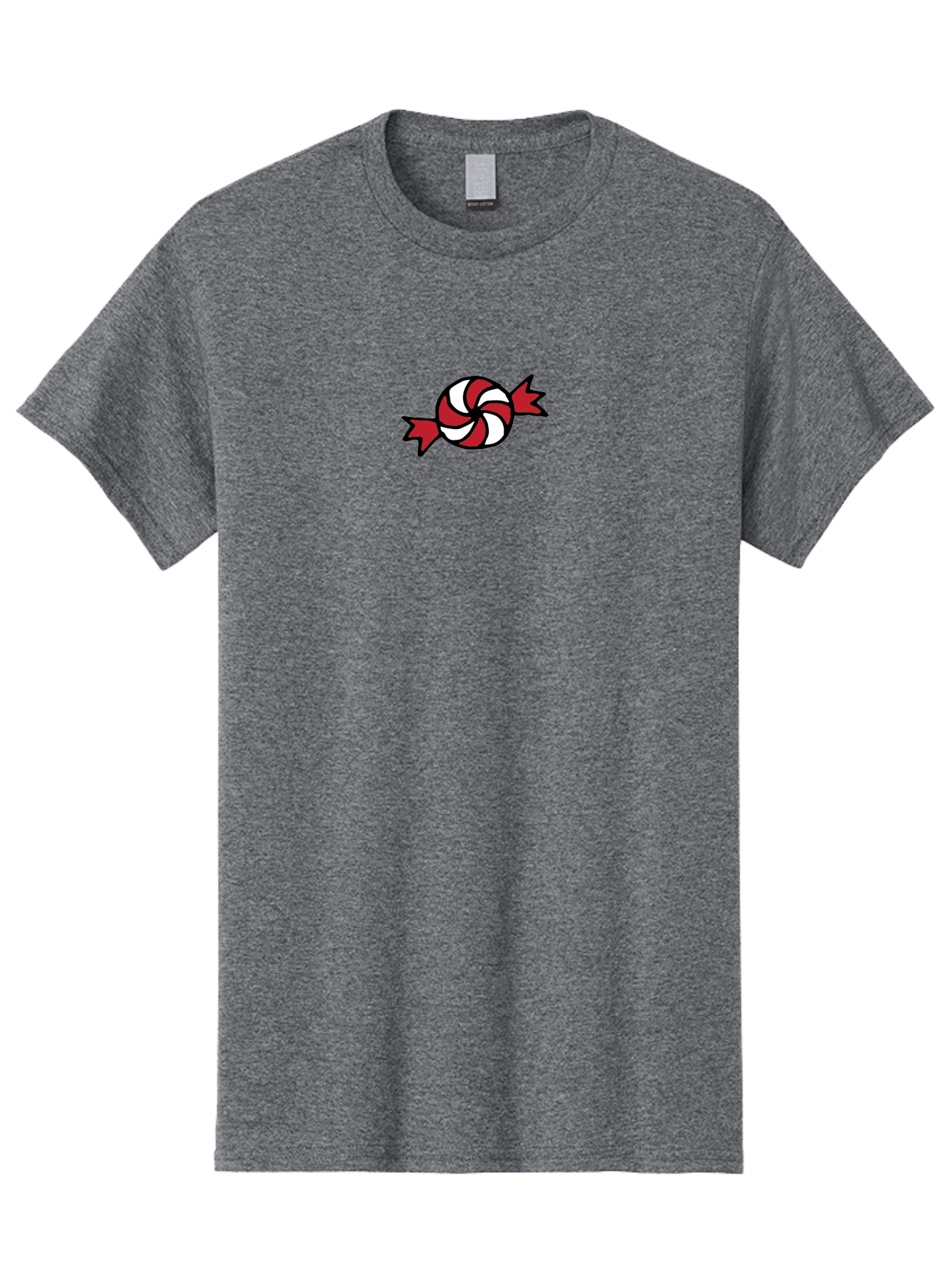 Candy Men'S Graphic Tee, 100% Cotton, Comfortable Casual Summer Wear, Machine Washable, Peppermint Candy, Red And White Swirl, Sweet Treat, Wrapped Candy, Festive Design, Cartoon Style, Holiday Candy -  Aaa787