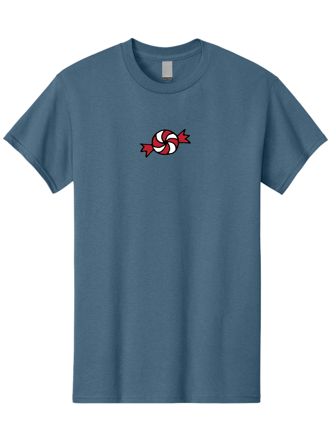 Candy Men'S Graphic Tee, 100% Cotton, Comfortable Casual Summer Wear, Machine Washable, Peppermint Candy, Red And White Swirl, Sweet Treat, Wrapped Candy, Festive Design, Cartoon Style, Holiday Candy -  Aaa787