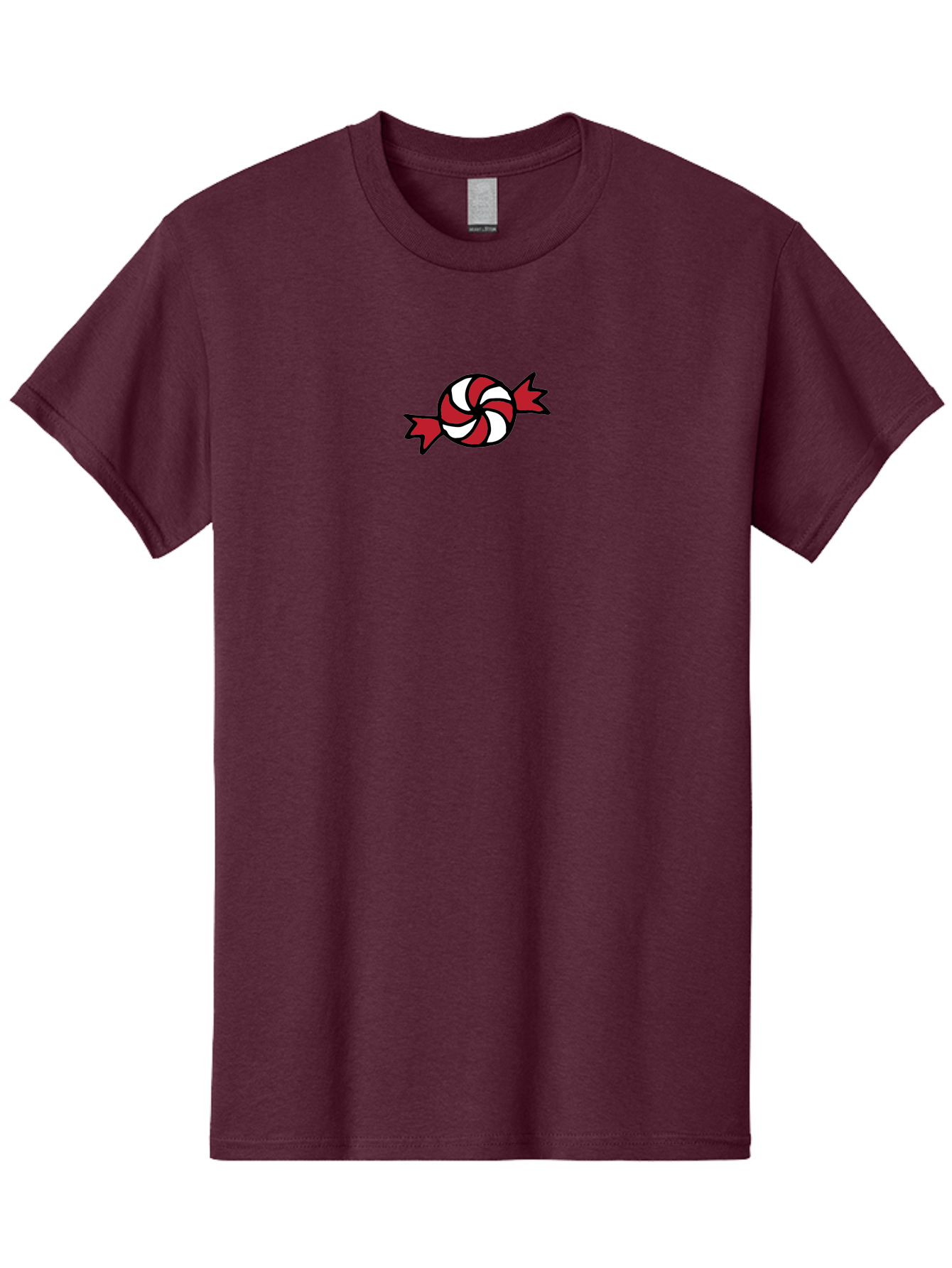 Candy Men'S Graphic Tee, 100% Cotton, Comfortable Casual Summer Wear, Machine Washable, Peppermint Candy, Red And White Swirl, Sweet Treat, Wrapped Candy, Festive Design, Cartoon Style, Holiday Candy -  Aaa787