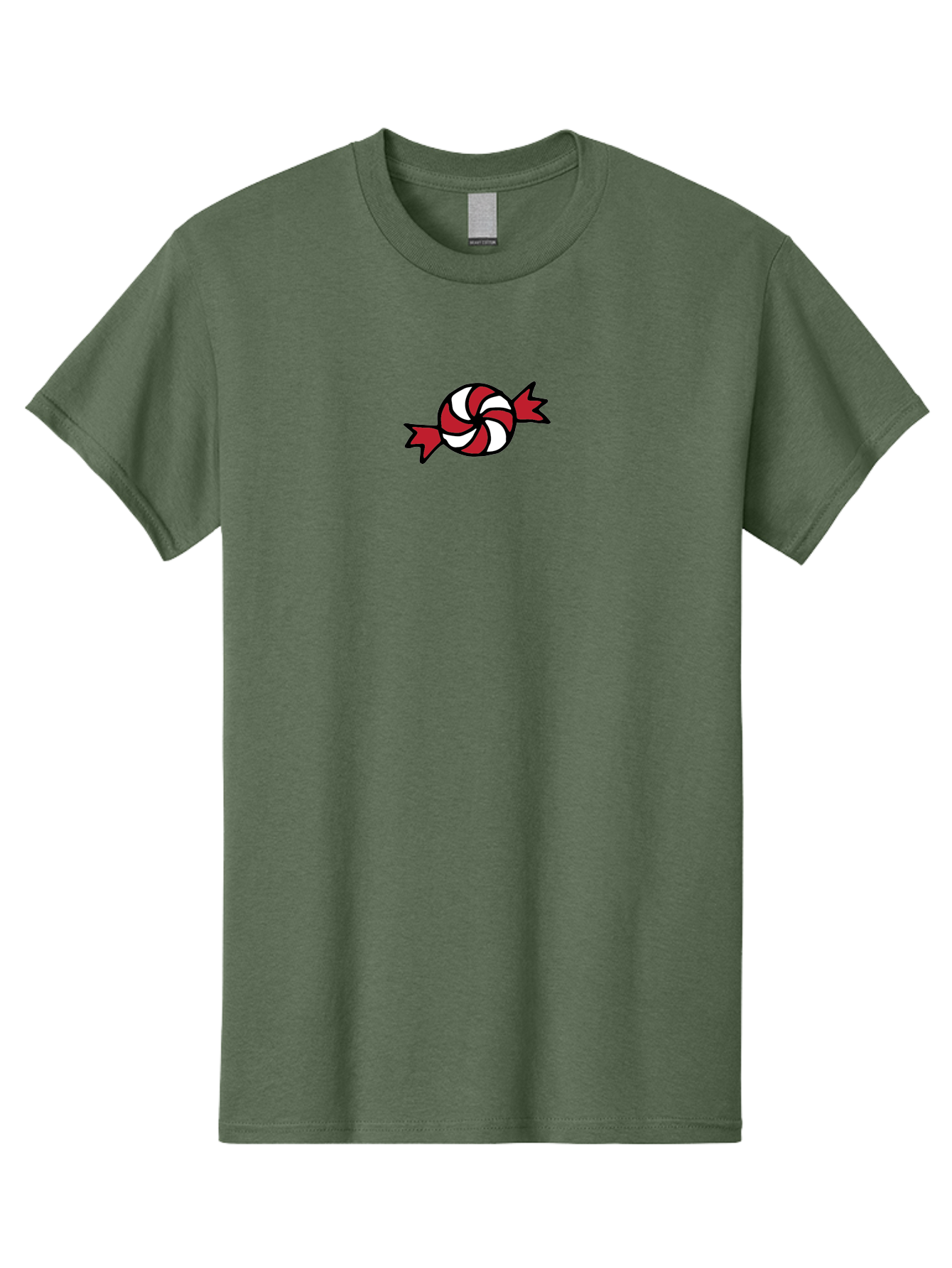 Candy Men'S Graphic Tee, 100% Cotton, Comfortable Casual Summer Wear, Machine Washable, Peppermint Candy, Red And White Swirl, Sweet Treat, Wrapped Candy, Festive Design, Cartoon Style, Holiday Candy -  Aaa787