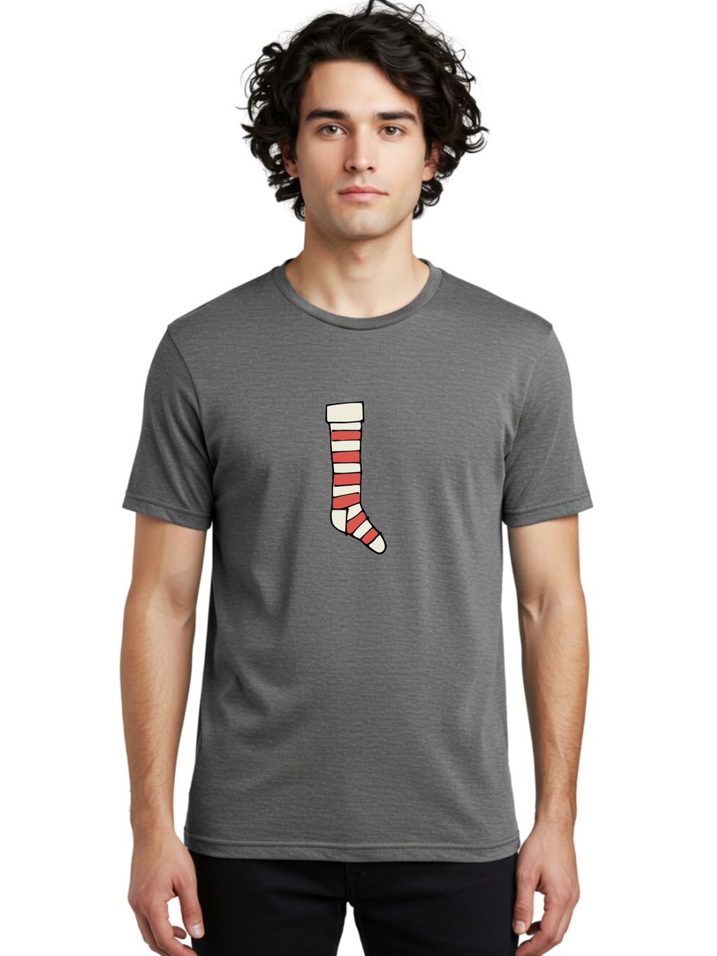 Cast Men'S Graphic Tee, 100% Cotton, Comfortable Casual Summer Wear, Machine Washable, Injured Leg, Broken Bone, Medical Care, Red And White Cast, Orthopedic Treatment, Fracture Recovery, Injured Limb -  Aaa790