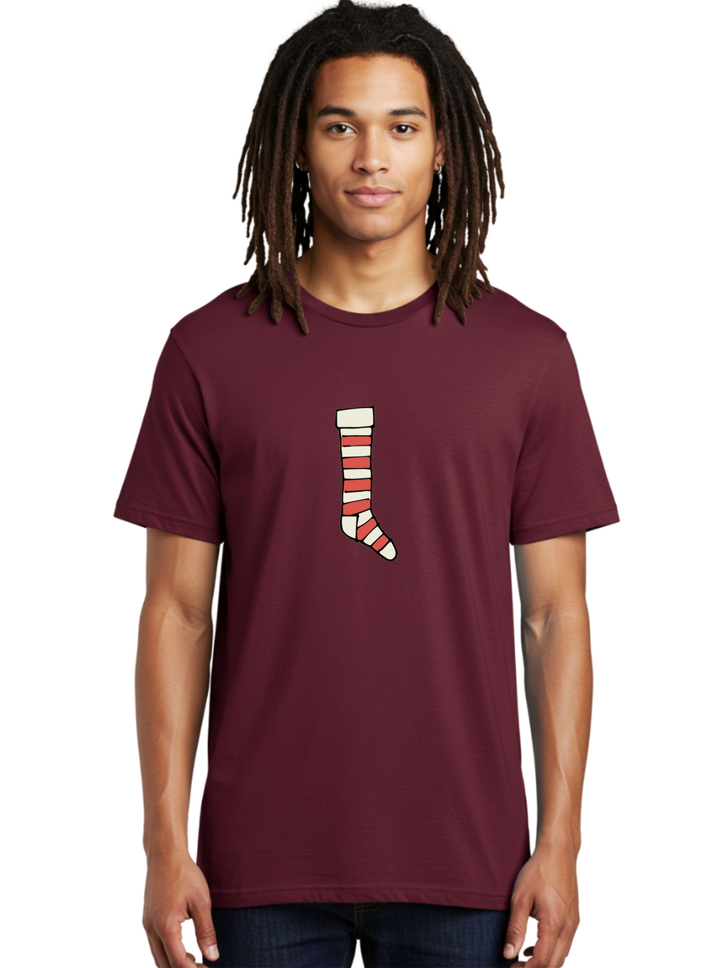 Cast Men'S Graphic Tee, 100% Cotton, Comfortable Casual Summer Wear, Machine Washable, Injured Leg, Broken Bone, Medical Care, Red And White Cast, Orthopedic Treatment, Fracture Recovery, Injured Limb -  Aaa790