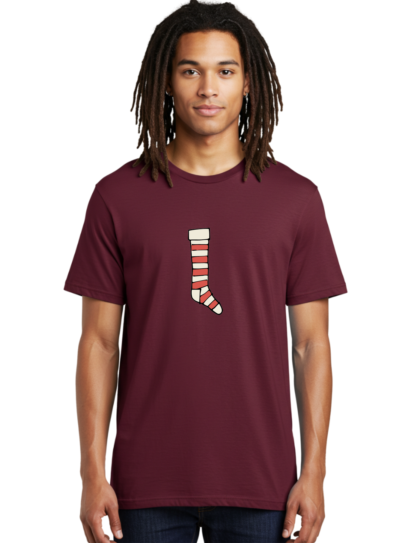 Cast Men'S Graphic Tee, 100% Cotton, Comfortable Casual Summer Wear, Machine Washable, Injured Leg, Broken Bone, Medical Care, Red And White Cast, Orthopedic Treatment, Fracture Recovery, Injured Limb -  Aaa790