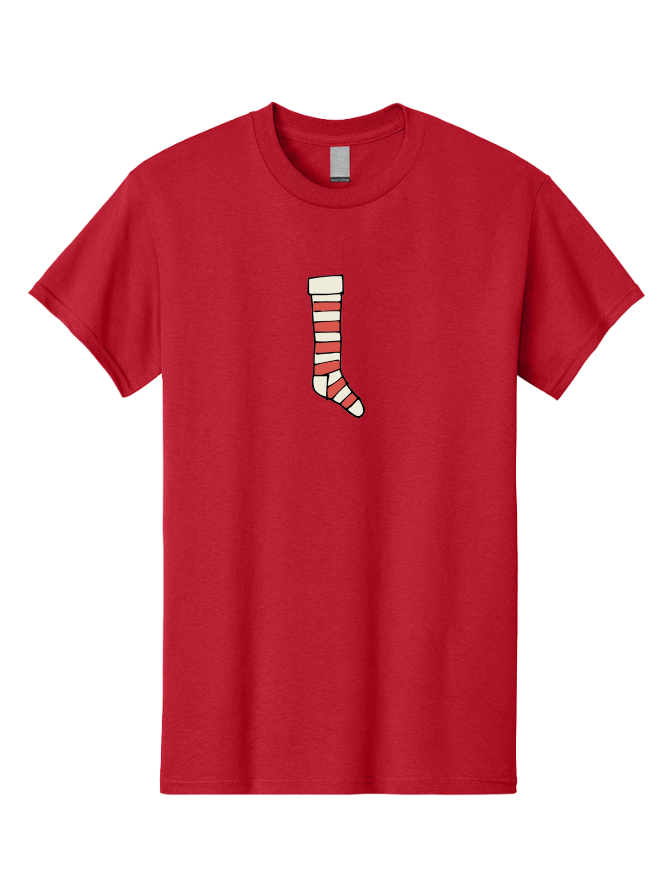 Cast Men'S Graphic Tee, 100% Cotton, Comfortable Casual Summer Wear, Machine Washable, Injured Leg, Broken Bone, Medical Care, Red And White Cast, Orthopedic Treatment, Fracture Recovery, Injured Limb -  Aaa790