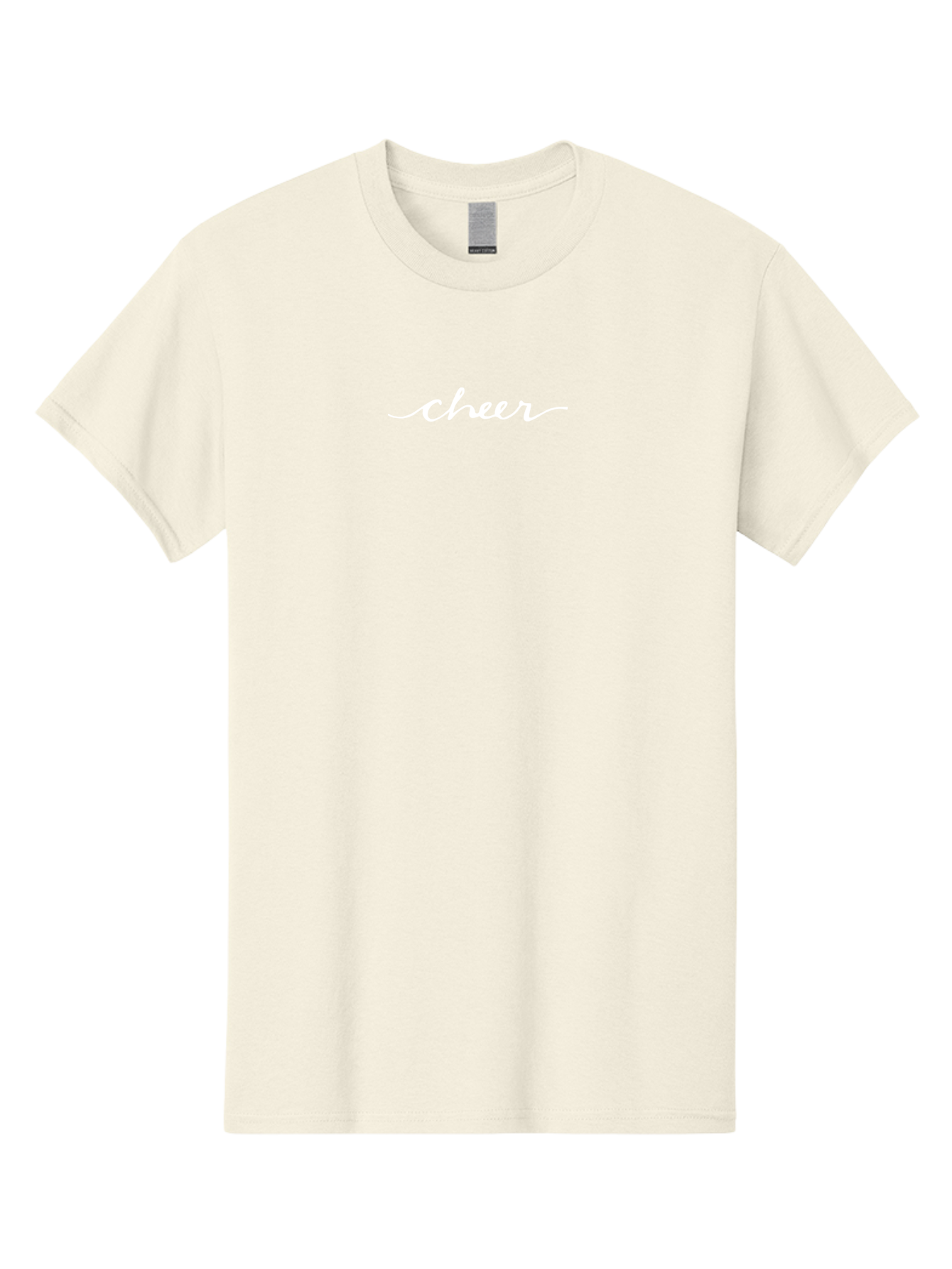 Cheer-1 Men'S Graphic Tee, 100% Cotton, Comfortable Casual Summer Wear, Machine Washable, Cheerleading, Inspiration, Motivation, Positive Vibes, Cursive Text, Simple Design, Typography, White Text, Simple Typography -  Aaa793
