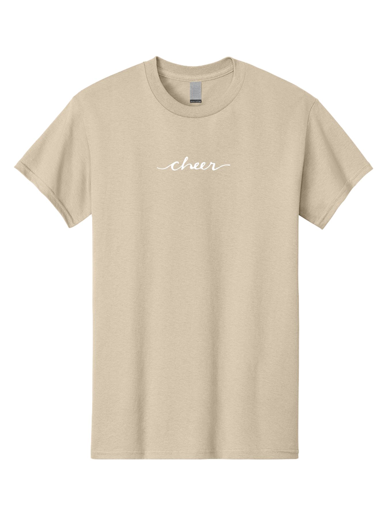 Cheer-1 Men'S Graphic Tee, 100% Cotton, Comfortable Casual Summer Wear, Machine Washable, Cheerleading, Inspiration, Motivation, Positive Vibes, Cursive Text, Simple Design, Typography, White Text, Simple Typography -  Aaa793