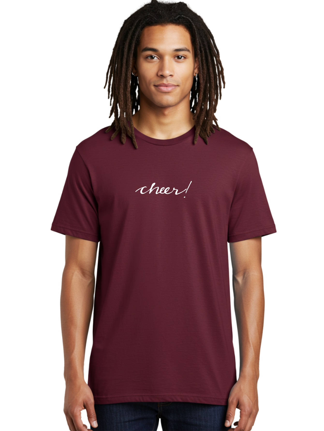 Cheer-2 Men'S Graphic Tee, 100% Cotton, Comfortable Casual Summer Wear, Machine Washable, Cheerful Vibes, Positive Energy, Happy Emotions, Uplifting Message, Motivational Phrase, Encouragement, Inspirational Words -  Aaa794