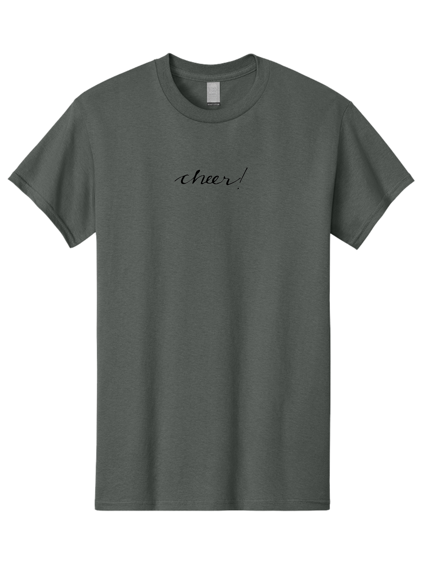 Cheer-5 Men'S Graphic Tee, 100% Cotton, Comfortable Casual Summer Wear, Machine Washable, Cheerful Vibes, Motivational Quote, Positive Message, Uplifting Text, Inspirational Words, Energetic Phrase, Cursive Script -  Aaa797