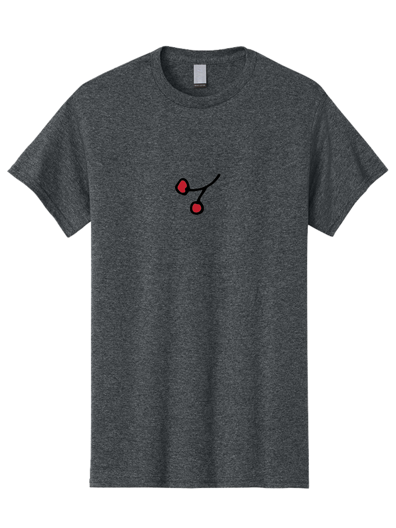 Cherries Men'S Graphic Tee, 100% Cotton, Comfortable Casual Summer Wear, Machine Washable, Pair Of Cherries, Red Fruit, Simple Drawing, Cartoon Style, Black Outline, Vibrant Red, Minimalist Art, Sweet Treats -  Aaa799
