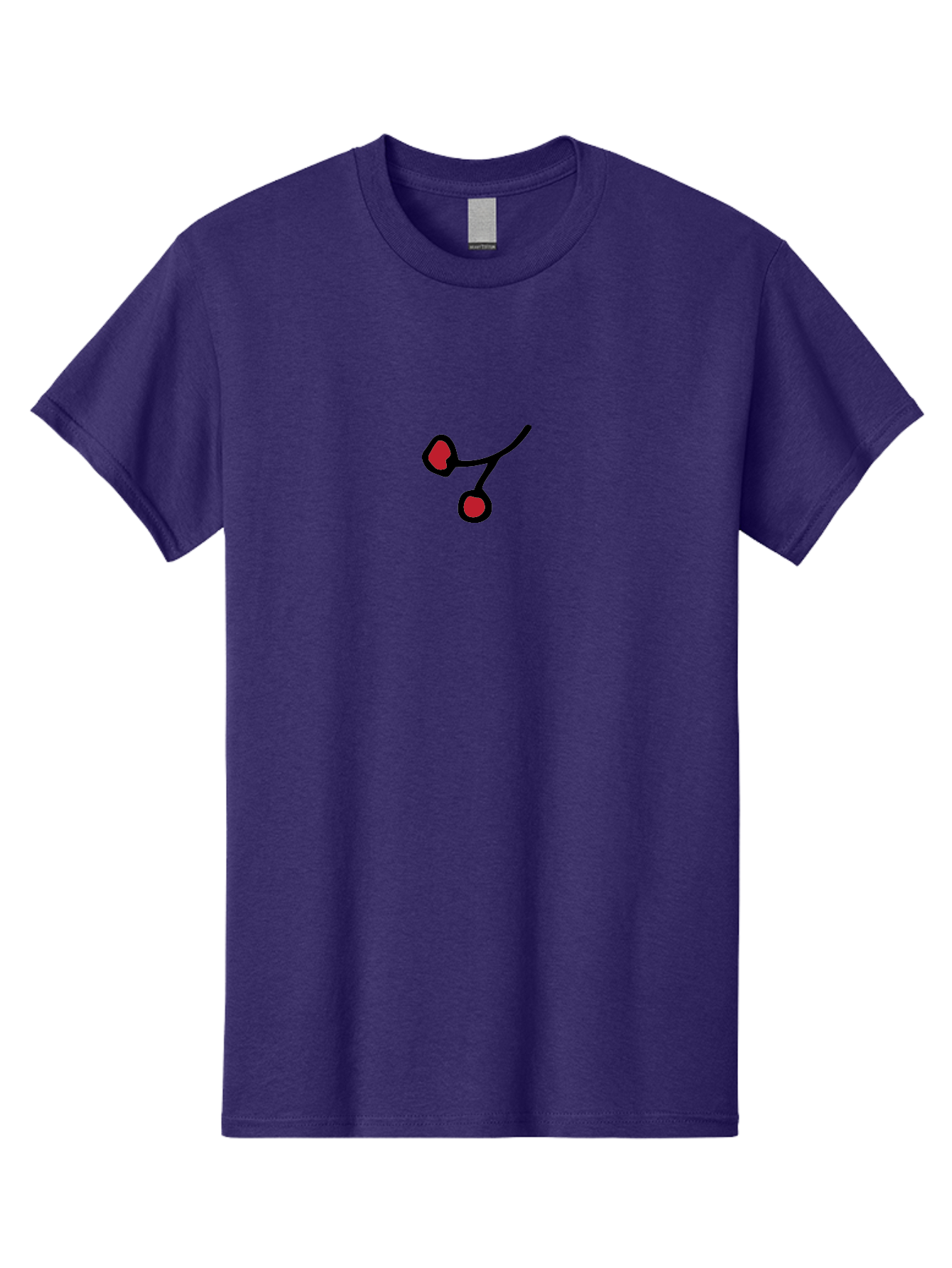 Cherries Men'S Graphic Tee, 100% Cotton, Comfortable Casual Summer Wear, Machine Washable, Pair Of Cherries, Red Fruit, Simple Drawing, Cartoon Style, Black Outline, Vibrant Red, Minimalist Art, Sweet Treats -  Aaa799