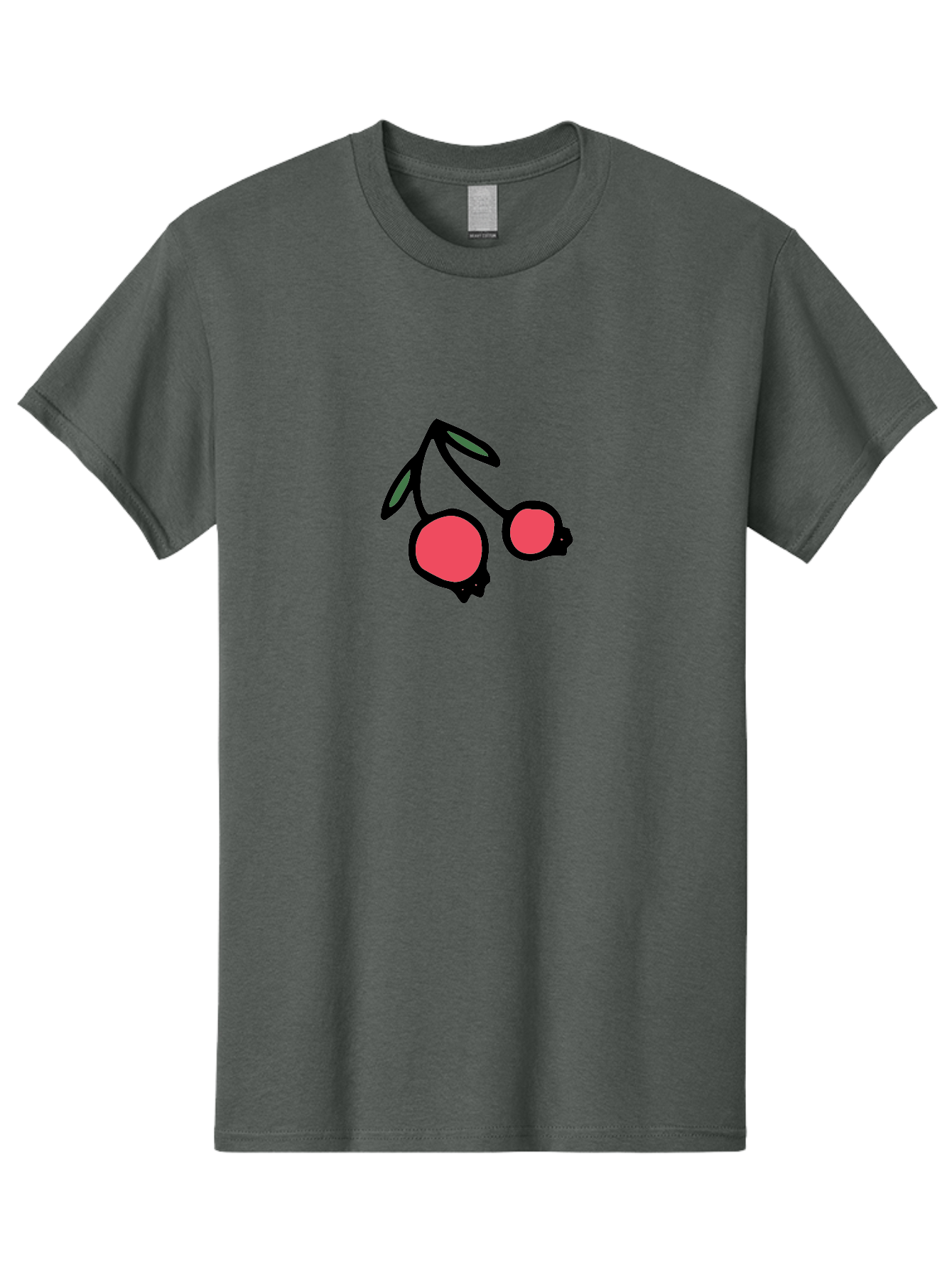Cherry-Sunglasses Men'S Graphic Tee, 100% Cotton, Comfortable Casual Summer Wear, Machine Washable, Fun Sunglasses, Cherry Design, Playful Eyewear, Trendy Accessories, Stylish Shades, Cartoon Graphics, Retro Style, Fashion Statement -  Aaa800