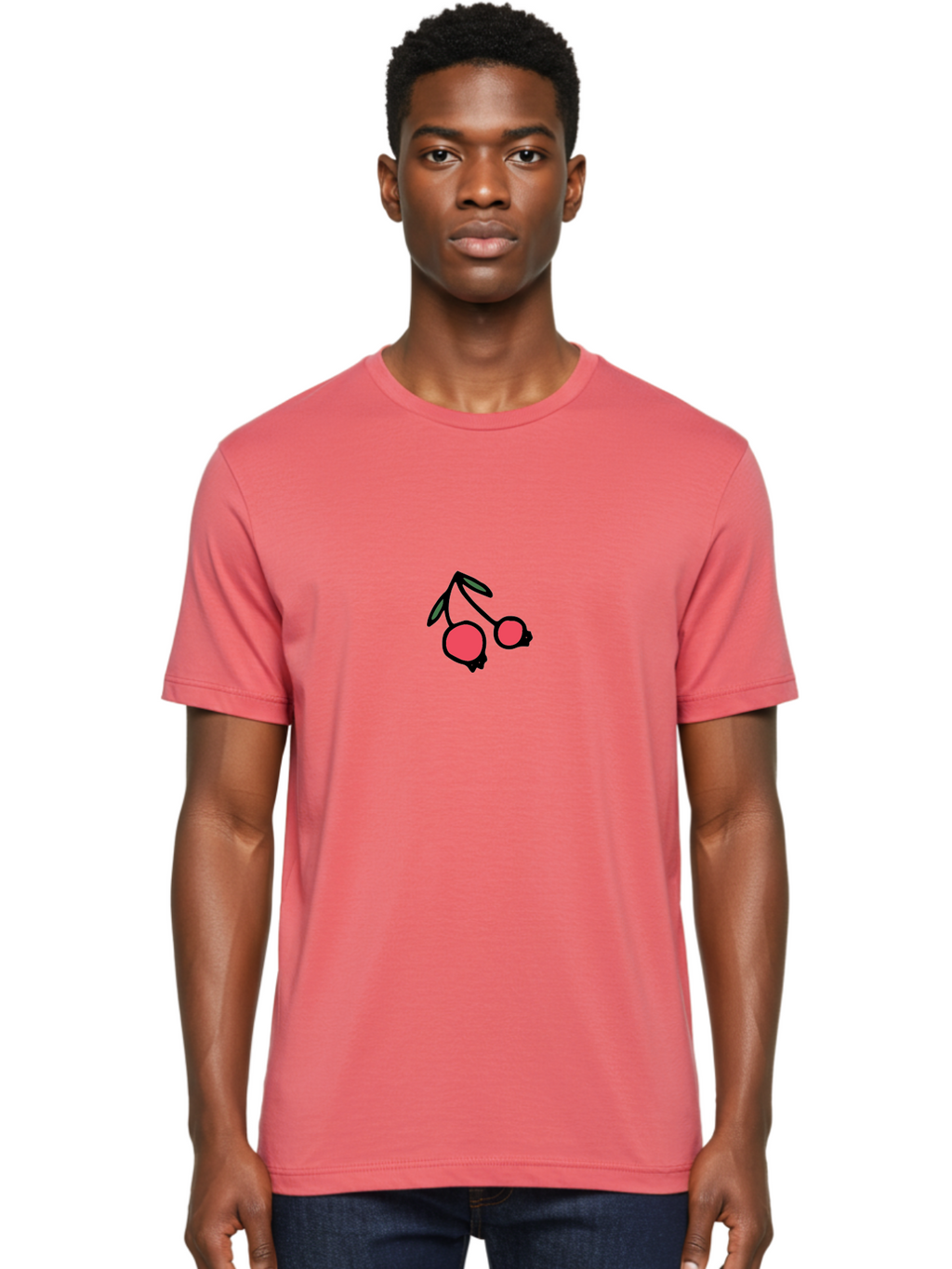 Cherry-Sunglasses Men'S Graphic Tee, 100% Cotton, Comfortable Casual Summer Wear, Machine Washable, Fun Sunglasses, Cherry Design, Playful Eyewear, Trendy Accessories, Stylish Shades, Cartoon Graphics, Retro Style, Fashion Statement -  Aaa800