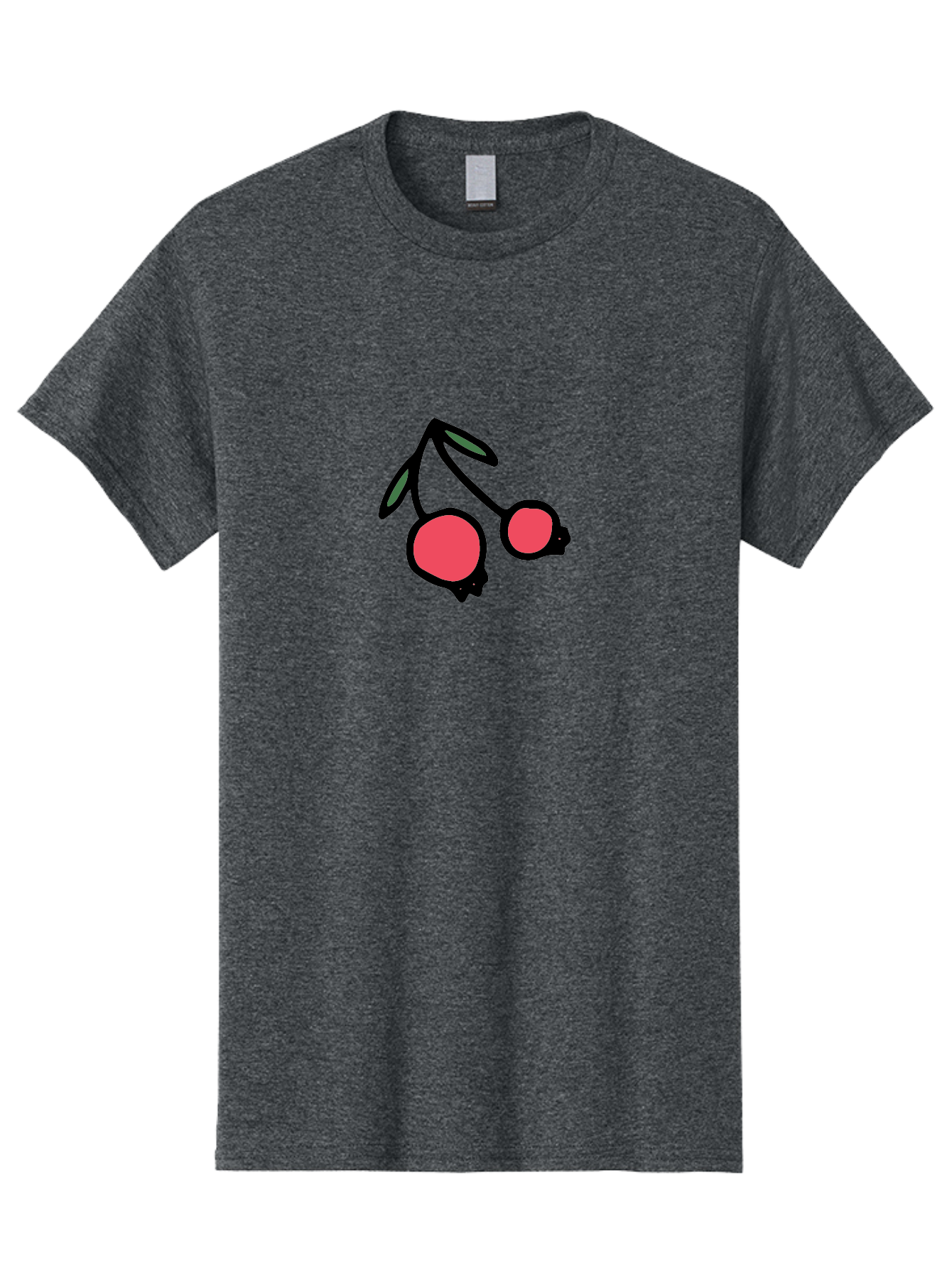 Cherry-Sunglasses Men'S Graphic Tee, 100% Cotton, Comfortable Casual Summer Wear, Machine Washable, Fun Sunglasses, Cherry Design, Playful Eyewear, Trendy Accessories, Stylish Shades, Cartoon Graphics, Retro Style, Fashion Statement -  Aaa800
