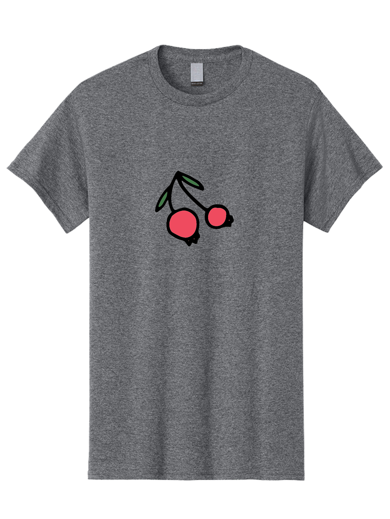 Cherry-Sunglasses Men'S Graphic Tee, 100% Cotton, Comfortable Casual Summer Wear, Machine Washable, Fun Sunglasses, Cherry Design, Playful Eyewear, Trendy Accessories, Stylish Shades, Cartoon Graphics, Retro Style, Fashion Statement -  Aaa800