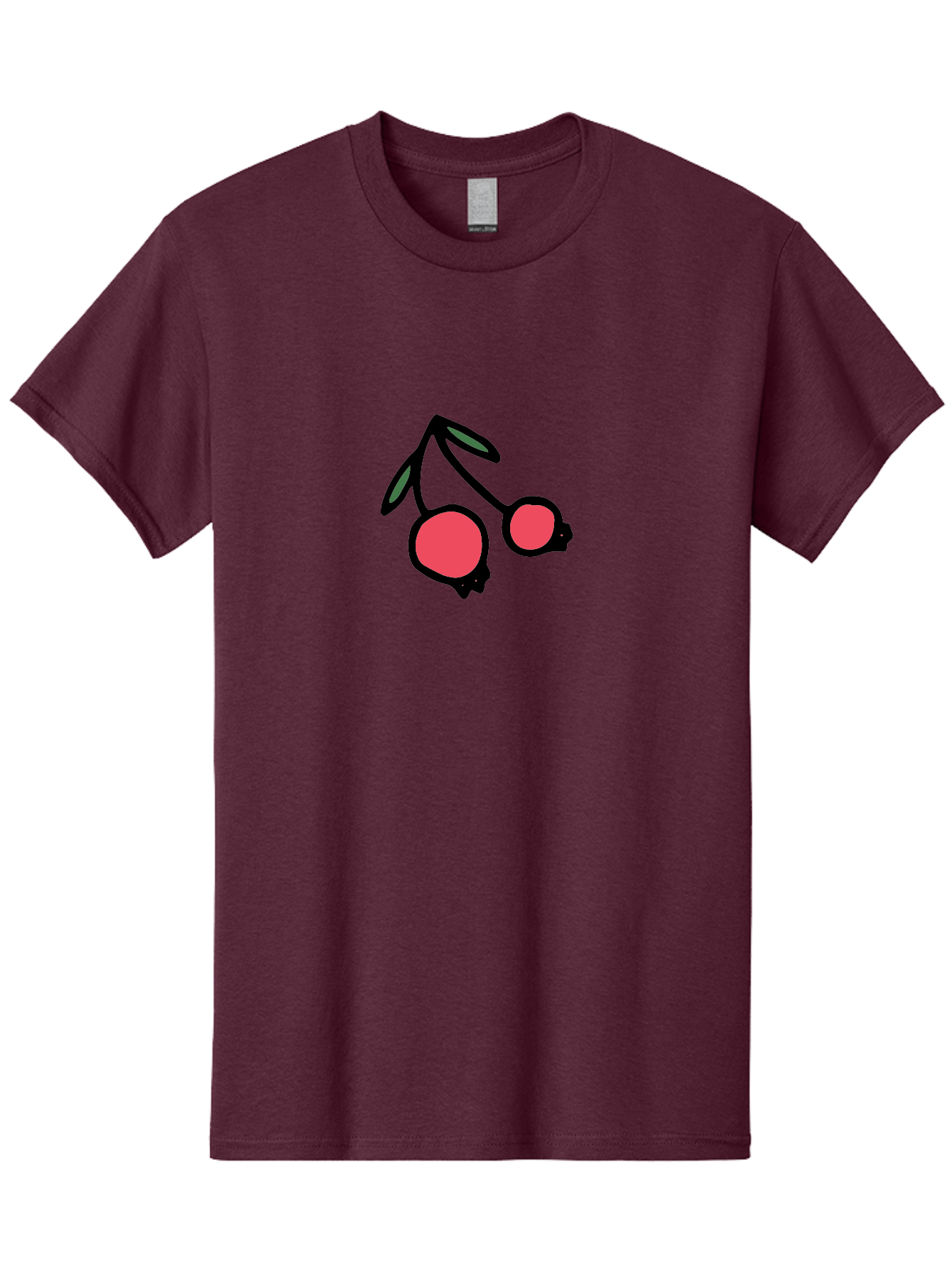 Cherry-Sunglasses Men'S Graphic Tee, 100% Cotton, Comfortable Casual Summer Wear, Machine Washable, Fun Sunglasses, Cherry Design, Playful Eyewear, Trendy Accessories, Stylish Shades, Cartoon Graphics, Retro Style, Fashion Statement -  Aaa800