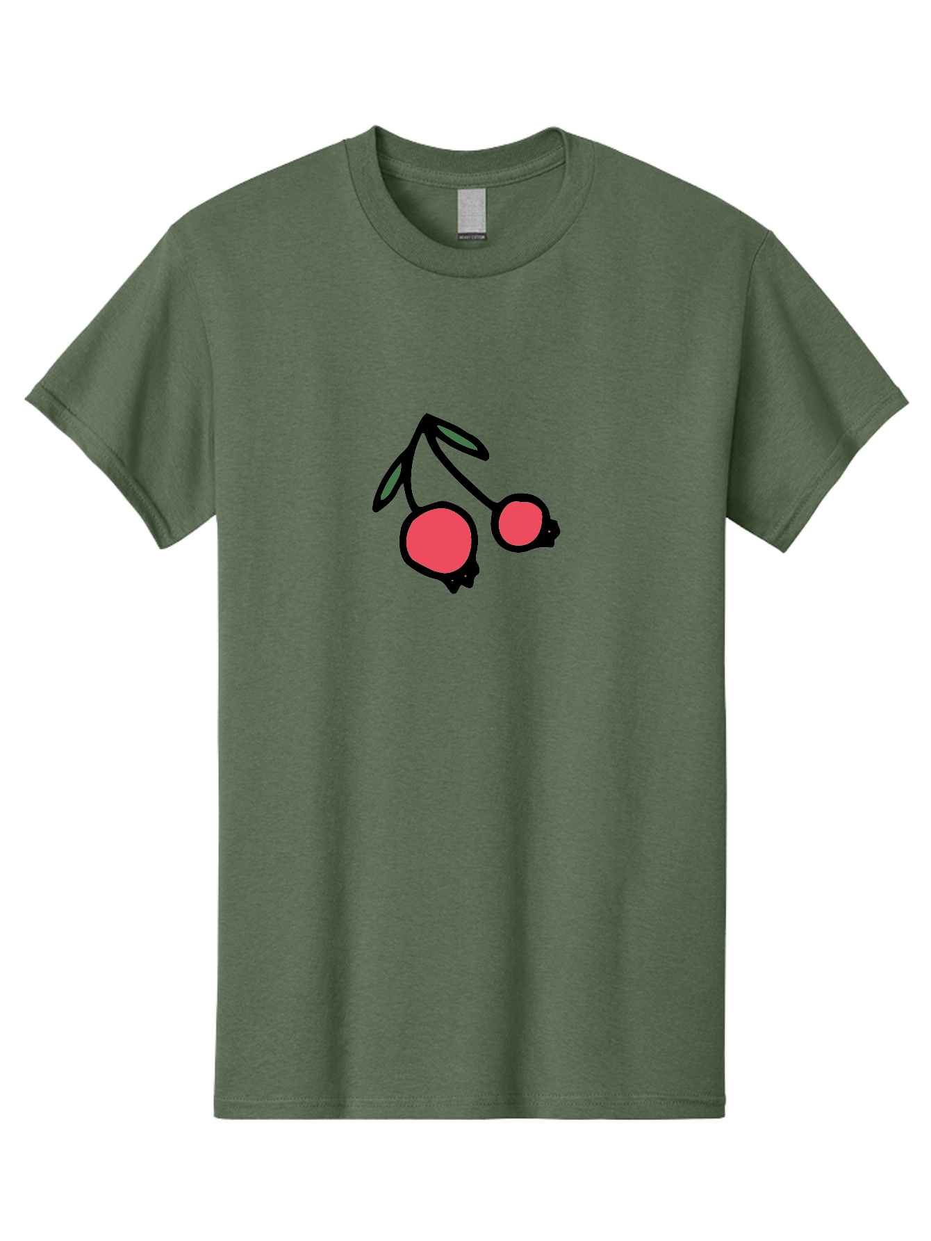 Cherry-Sunglasses Men'S Graphic Tee, 100% Cotton, Comfortable Casual Summer Wear, Machine Washable, Fun Sunglasses, Cherry Design, Playful Eyewear, Trendy Accessories, Stylish Shades, Cartoon Graphics, Retro Style, Fashion Statement -  Aaa800