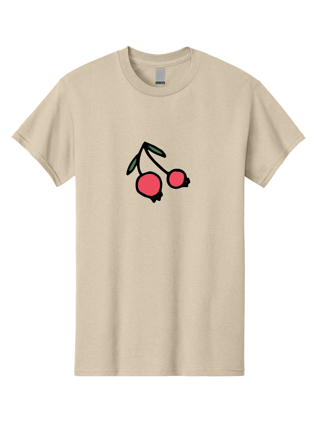 Cherry-Sunglasses Men'S Graphic Tee, 100% Cotton, Comfortable Casual Summer Wear, Machine Washable, Fun Sunglasses, Cherry Design, Playful Eyewear, Trendy Accessories, Stylish Shades, Cartoon Graphics, Retro Style, Fashion Statement -  Aaa800
