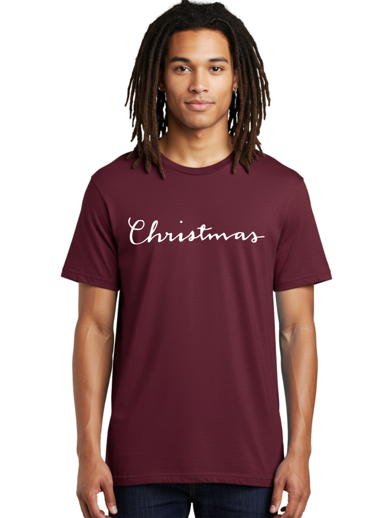 Christmas-1 Men'S Graphic Tee, 100% Cotton, Comfortable Casual Summer Wear, Machine Washable, Christmas, Holiday Season, Festive Atmosphere, Winter Wonderland, Holiday Cheer, Christmas Magic, White Cursive Text -  Aaa801