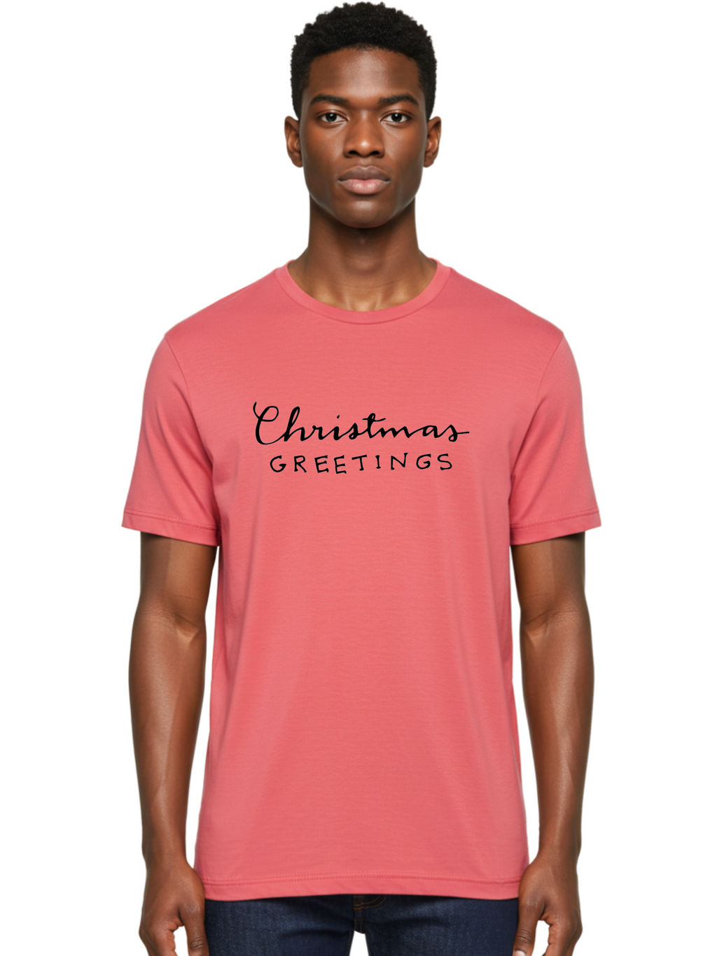 Christmas-Greetings-1 Men'S Graphic Tee, 100% Cotton, Comfortable Casual Summer Wear, Machine Washable, Christmas Greetings, Holiday Wishes, Festive Season, Christmas Card, Seasonal Message, Holiday Cheer, Winter Holidays -  Aaa805
