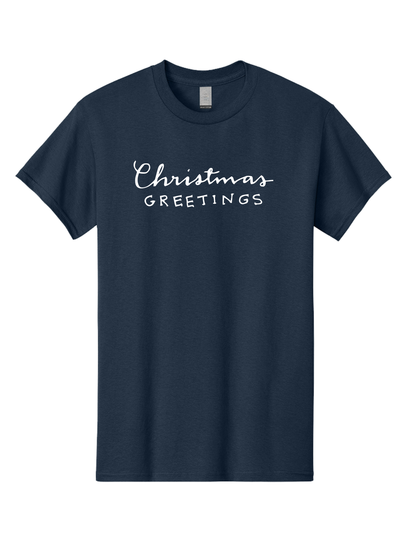 Christmas-Greetings Men'S Graphic Tee, 100% Cotton, Comfortable Casual Summer Wear, Machine Washable, Christmas Greetings, Festive Wishes, Holiday Season, Christmas Message, White Text, Christmas Card -  Aaa806