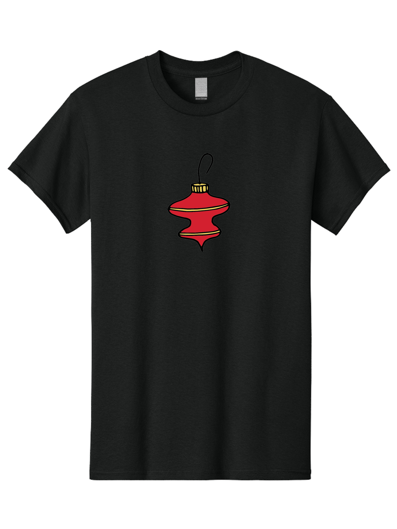 Christmas-Ornament-2 Men'S Graphic Tee, 100% Cotton, Comfortable Casual Summer Wear, Machine Washable, Christmas Decoration, Red Ornament, Festive Decor, Holiday Season, Christmas Tree, Christmas Bauble, Golden Details, Cartoon Style -  Aaa810