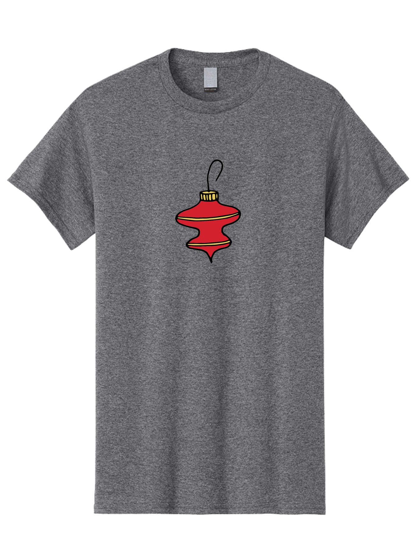 Christmas-Ornament-2 Men'S Graphic Tee, 100% Cotton, Comfortable Casual Summer Wear, Machine Washable, Christmas Decoration, Red Ornament, Festive Decor, Holiday Season, Christmas Tree, Christmas Bauble, Golden Details, Cartoon Style -  Aaa810