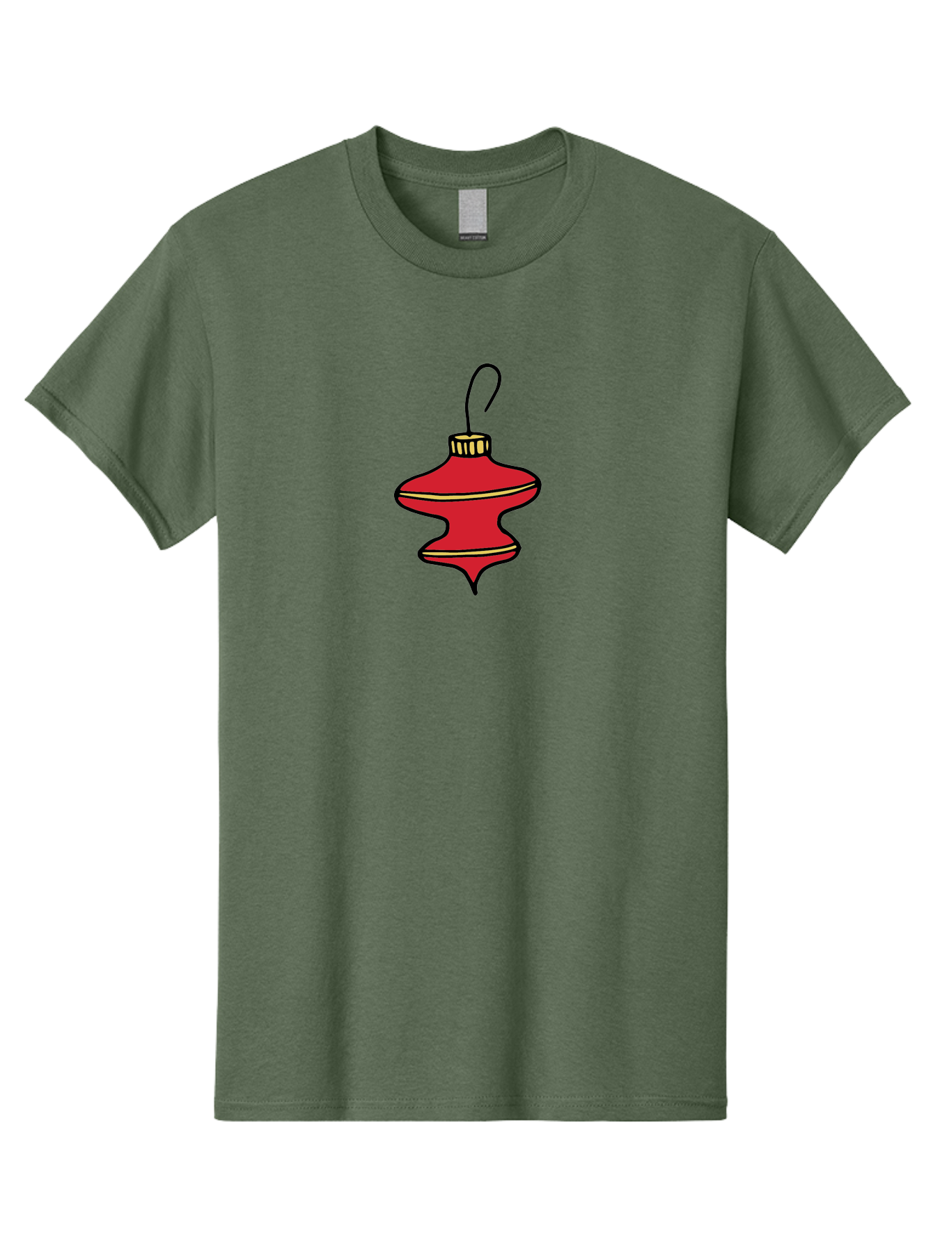 Christmas-Ornament-2 Men'S Graphic Tee, 100% Cotton, Comfortable Casual Summer Wear, Machine Washable, Christmas Decoration, Red Ornament, Festive Decor, Holiday Season, Christmas Tree, Christmas Bauble, Golden Details, Cartoon Style -  Aaa810