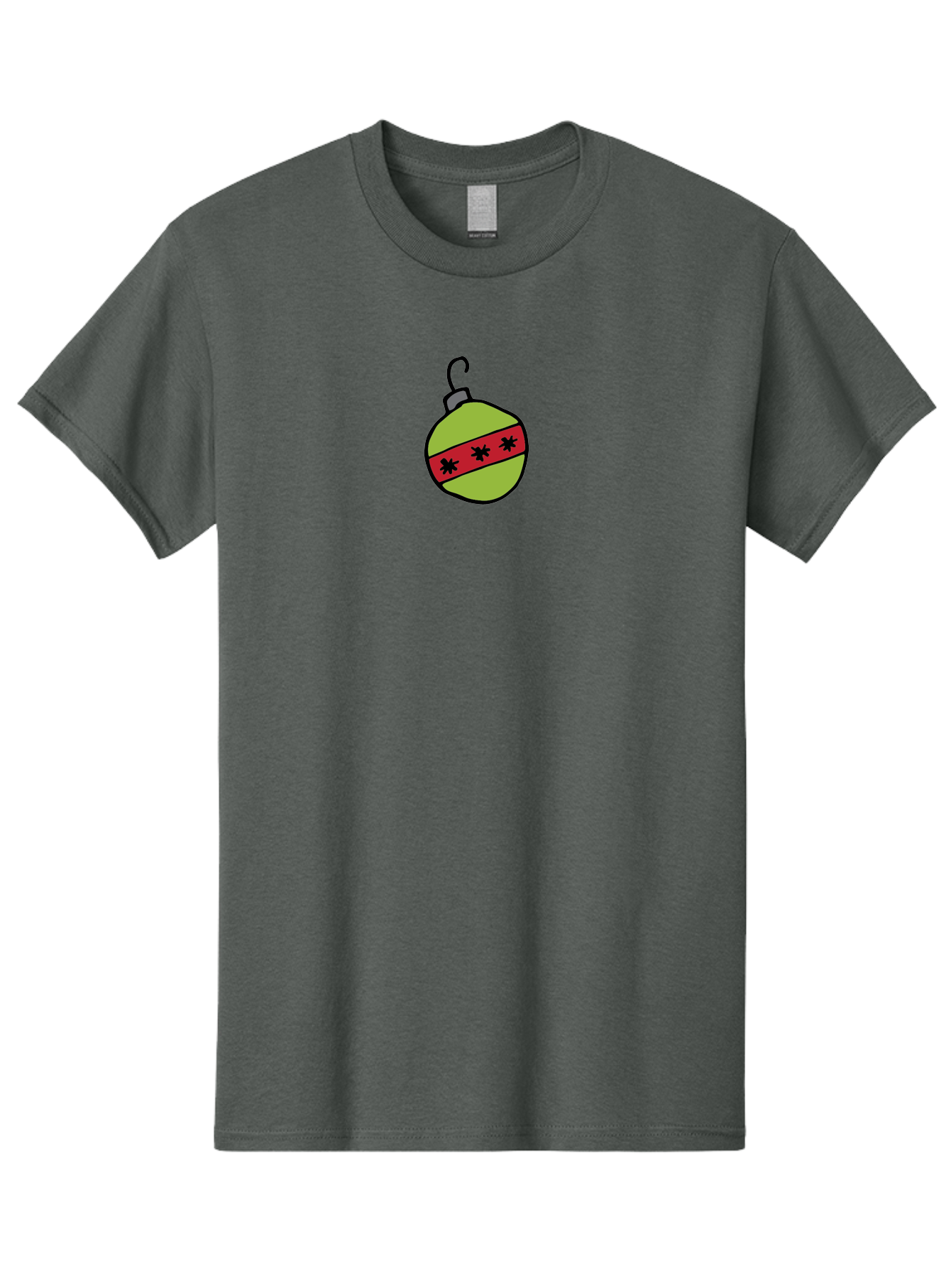 Christmas-Ornament-4 Men'S Graphic Tee, 100% Cotton, Comfortable Casual Summer Wear, Machine Washable, Christmas Ornament, Festive Decoration, Holiday Decor, Red And Green Colors, Asterisks Pattern, Winter Wonderland, -  Aaa812