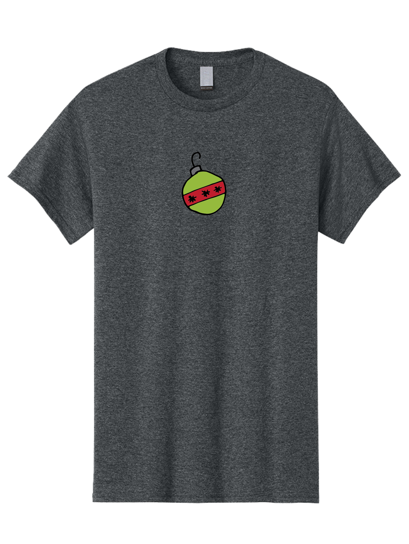 Christmas-Ornament-4 Men'S Graphic Tee, 100% Cotton, Comfortable Casual Summer Wear, Machine Washable, Christmas Ornament, Festive Decoration, Holiday Decor, Red And Green Colors, Asterisks Pattern, Winter Wonderland, -  Aaa812