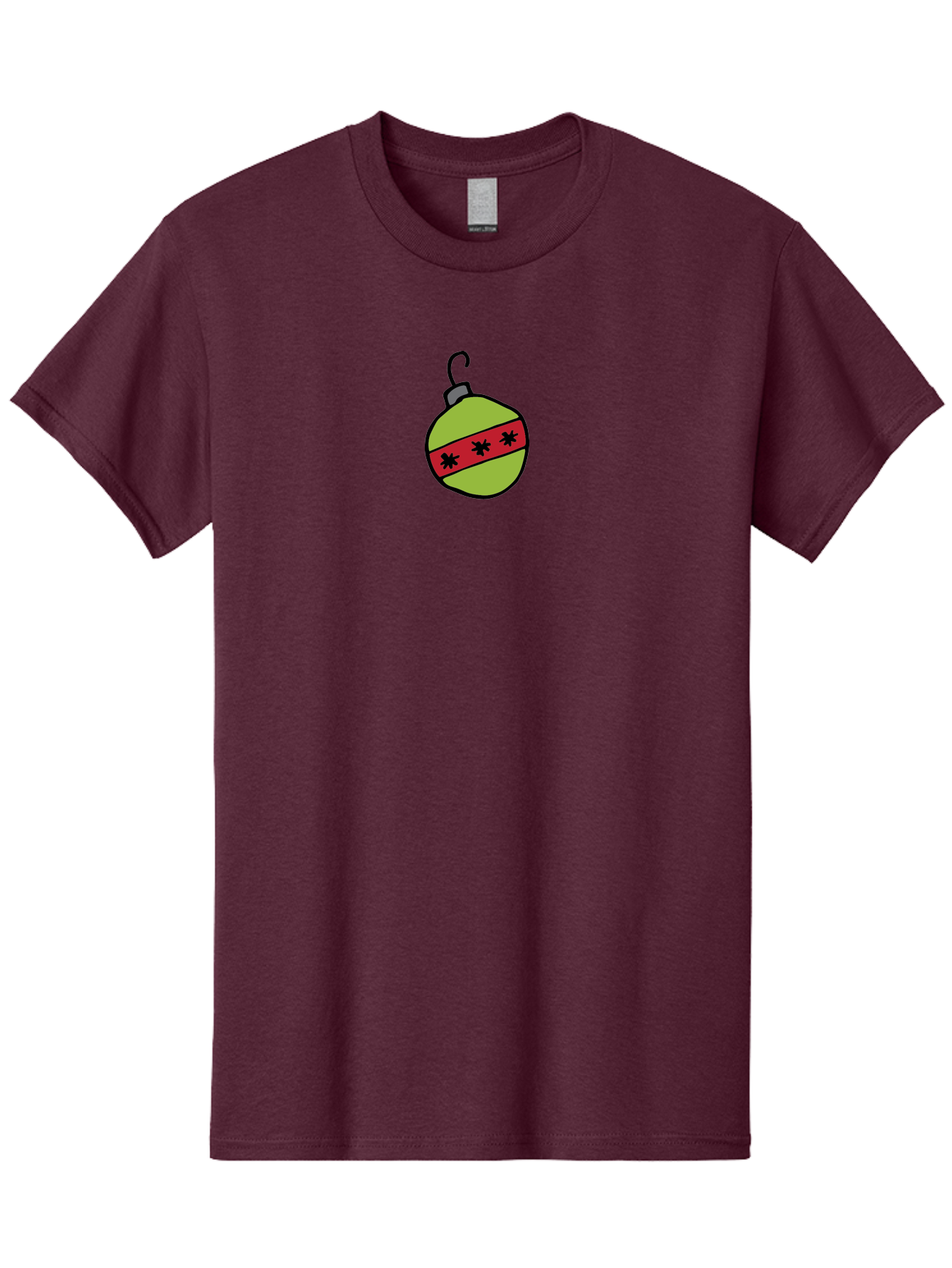 Christmas-Ornament-4 Men'S Graphic Tee, 100% Cotton, Comfortable Casual Summer Wear, Machine Washable, Christmas Ornament, Festive Decoration, Holiday Decor, Red And Green Colors, Asterisks Pattern, Winter Wonderland, -  Aaa812