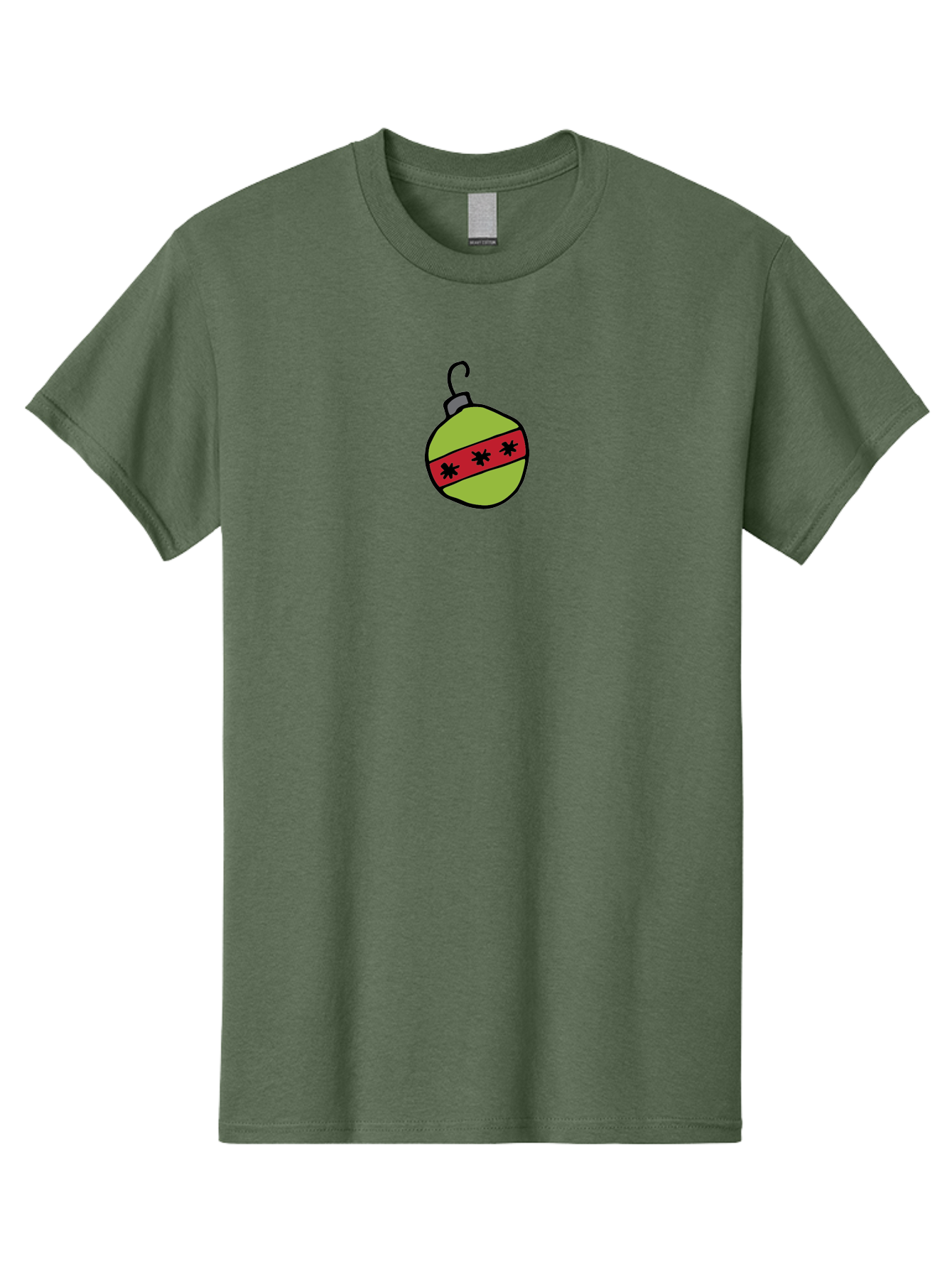 Christmas-Ornament-4 Men'S Graphic Tee, 100% Cotton, Comfortable Casual Summer Wear, Machine Washable, Christmas Ornament, Festive Decoration, Holiday Decor, Red And Green Colors, Asterisks Pattern, Winter Wonderland, -  Aaa812