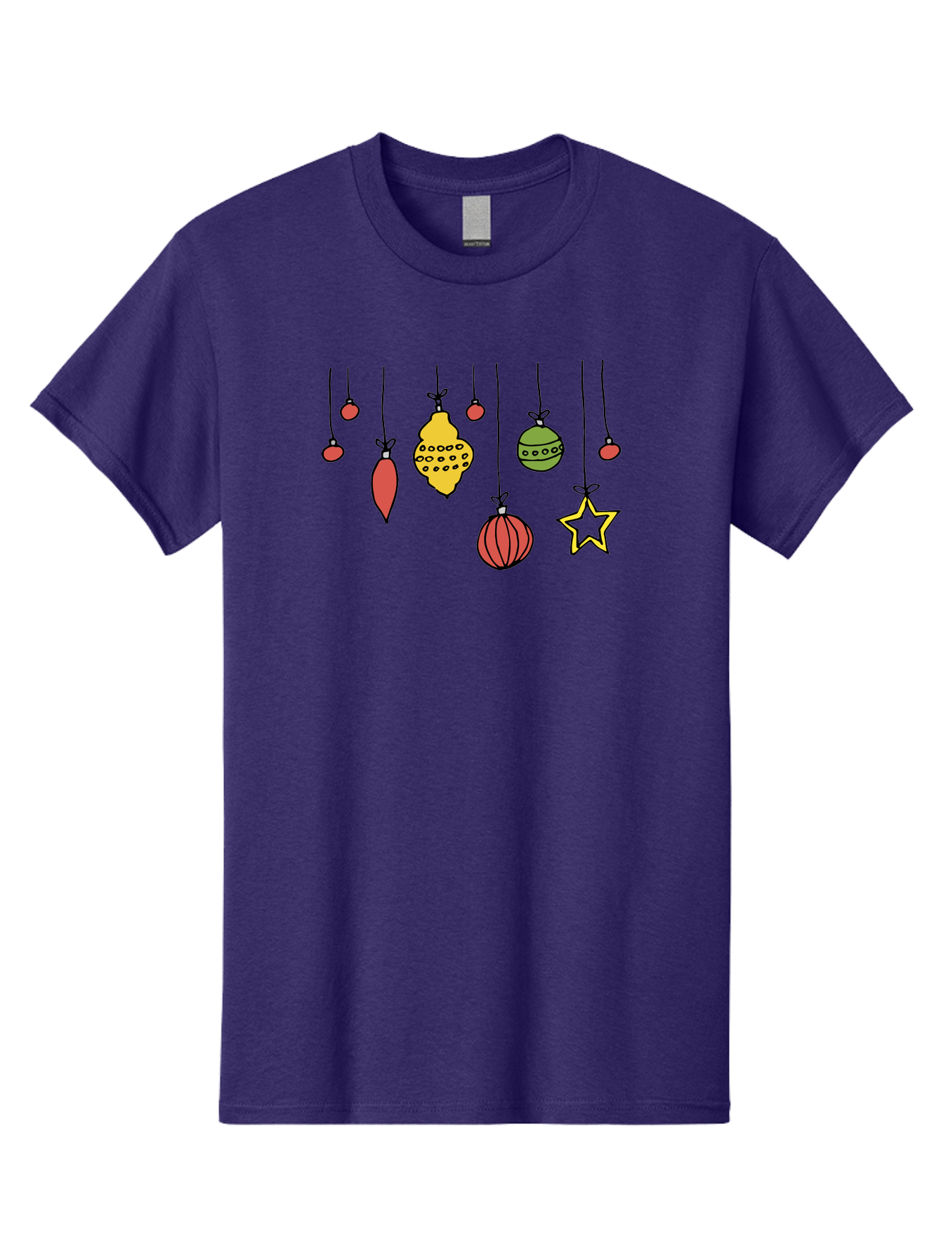 Christmas-Ornaments-1 Men'S Graphic Tee, 100% Cotton, Comfortable Casual Summer Wear, Machine Washable, Christmas Ornaments, Hanging Decorations, Festive Decor, Holiday Season, Christmas Tree Decorations, Red And Green Ornaments, -  Aaa816