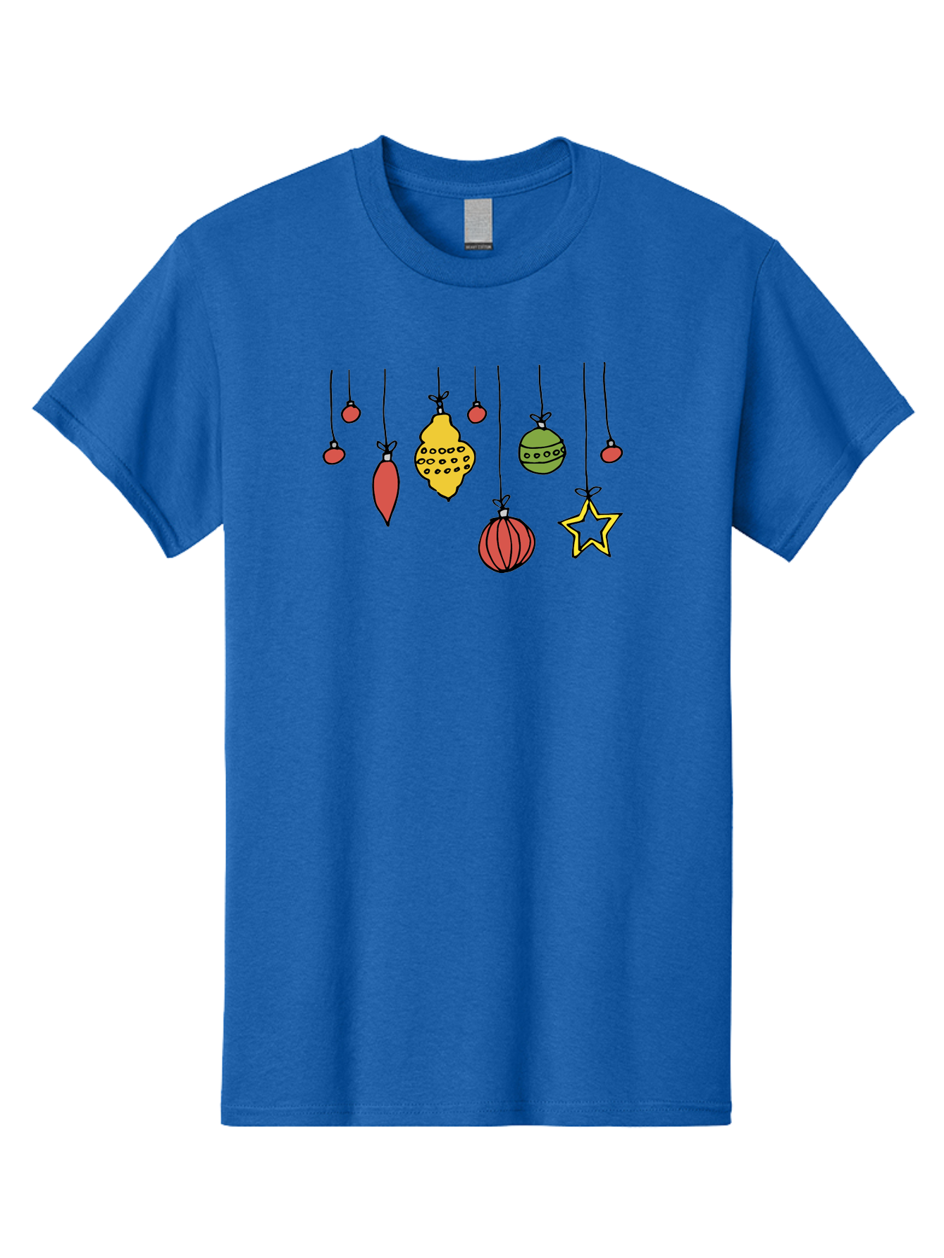 Christmas-Ornaments-1 Men'S Graphic Tee, 100% Cotton, Comfortable Casual Summer Wear, Machine Washable, Christmas Ornaments, Hanging Decorations, Festive Decor, Holiday Season, Christmas Tree Decorations, Red And Green Ornaments, -  Aaa816