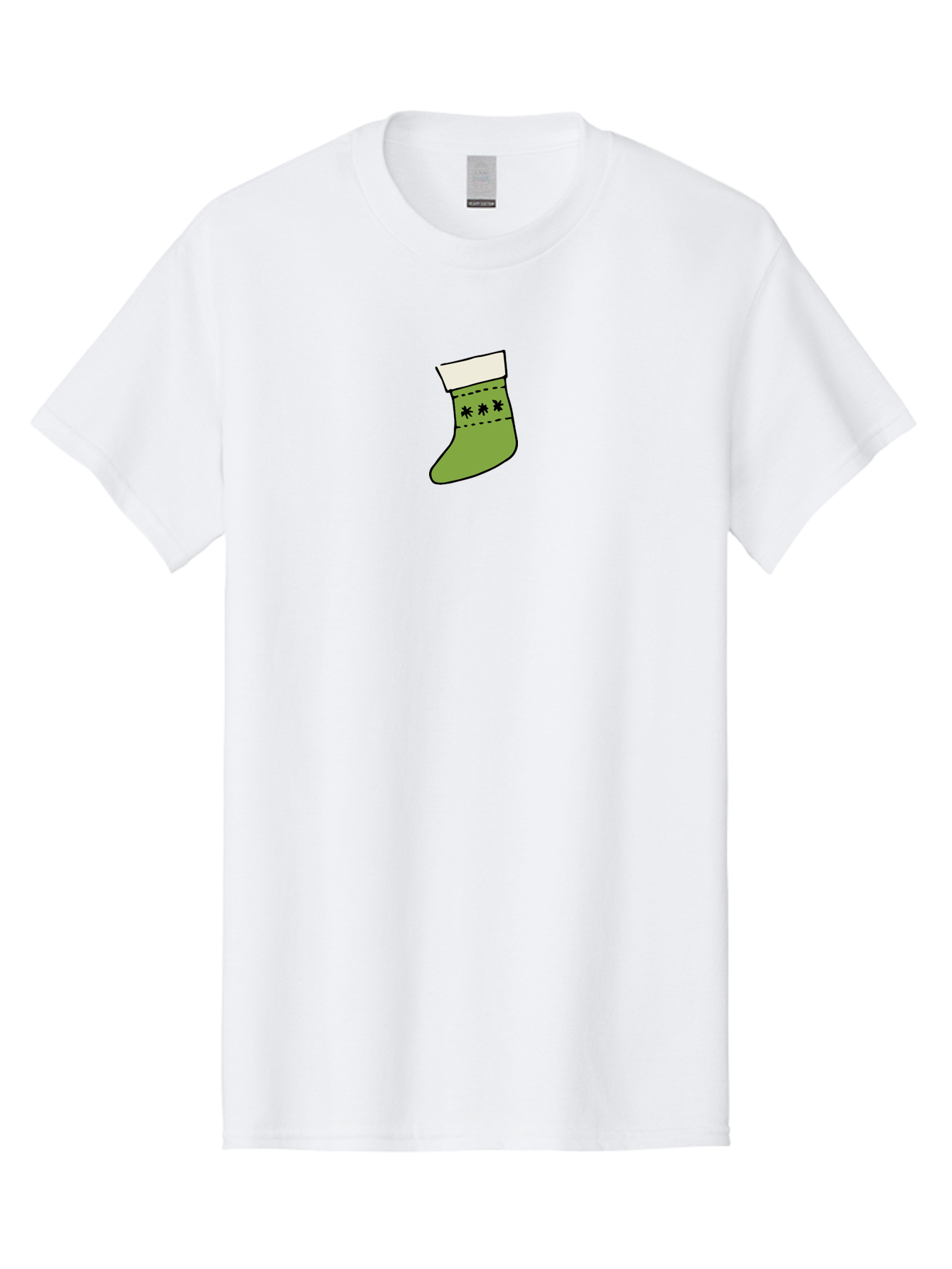 Christmas-Stocking-1 Men'S Graphic Tee, 100% Cotton, Comfortable Casual Summer Wear, Machine Washable, Christmas Stocking, Festive Decoration, Holiday Tradition, Gift Giving, Christmas Celebration, Winter Wonderland, Snowflake Pattern, -  Aaa819