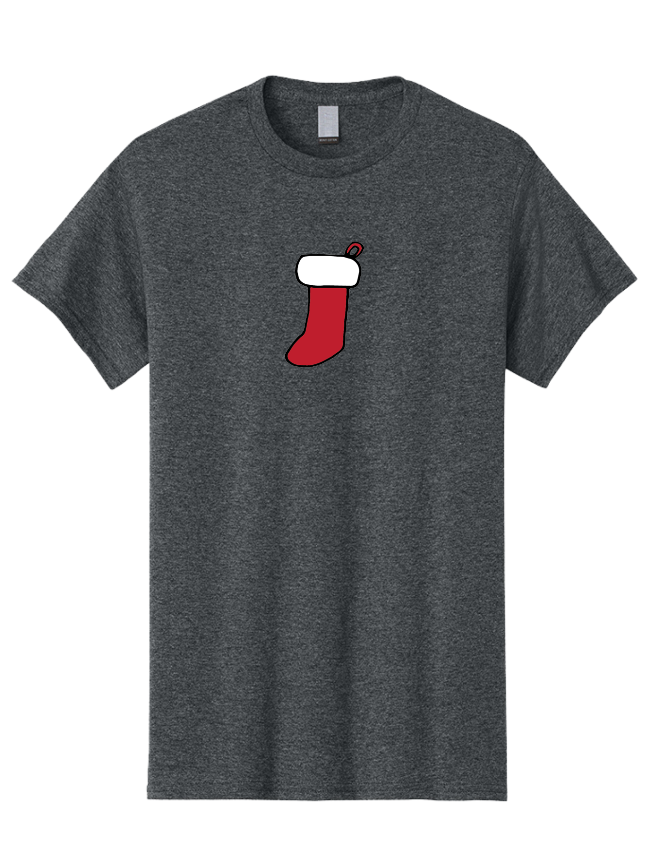 Christmas-Stocking-2 Men'S Graphic Tee, 100% Cotton, Comfortable Casual Summer Wear, Machine Washable, Christmas Stocking, Red And White, Festive Decor, Holiday Season, Merry Christmas, Winter Wonderland, Seasonal Illustration -  Aaa820