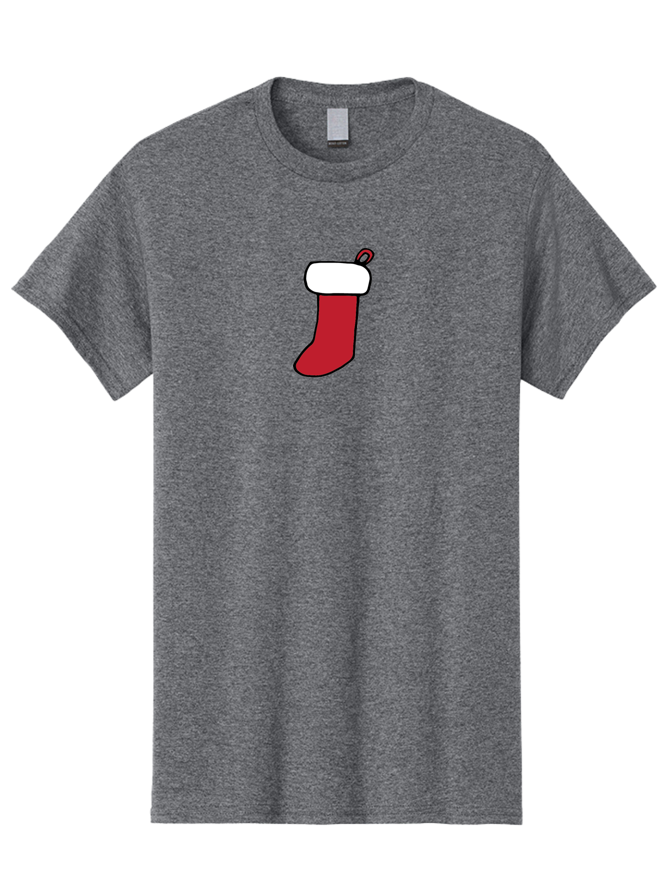 Christmas-Stocking-2 Men'S Graphic Tee, 100% Cotton, Comfortable Casual Summer Wear, Machine Washable, Christmas Stocking, Red And White, Festive Decor, Holiday Season, Merry Christmas, Winter Wonderland, Seasonal Illustration -  Aaa820