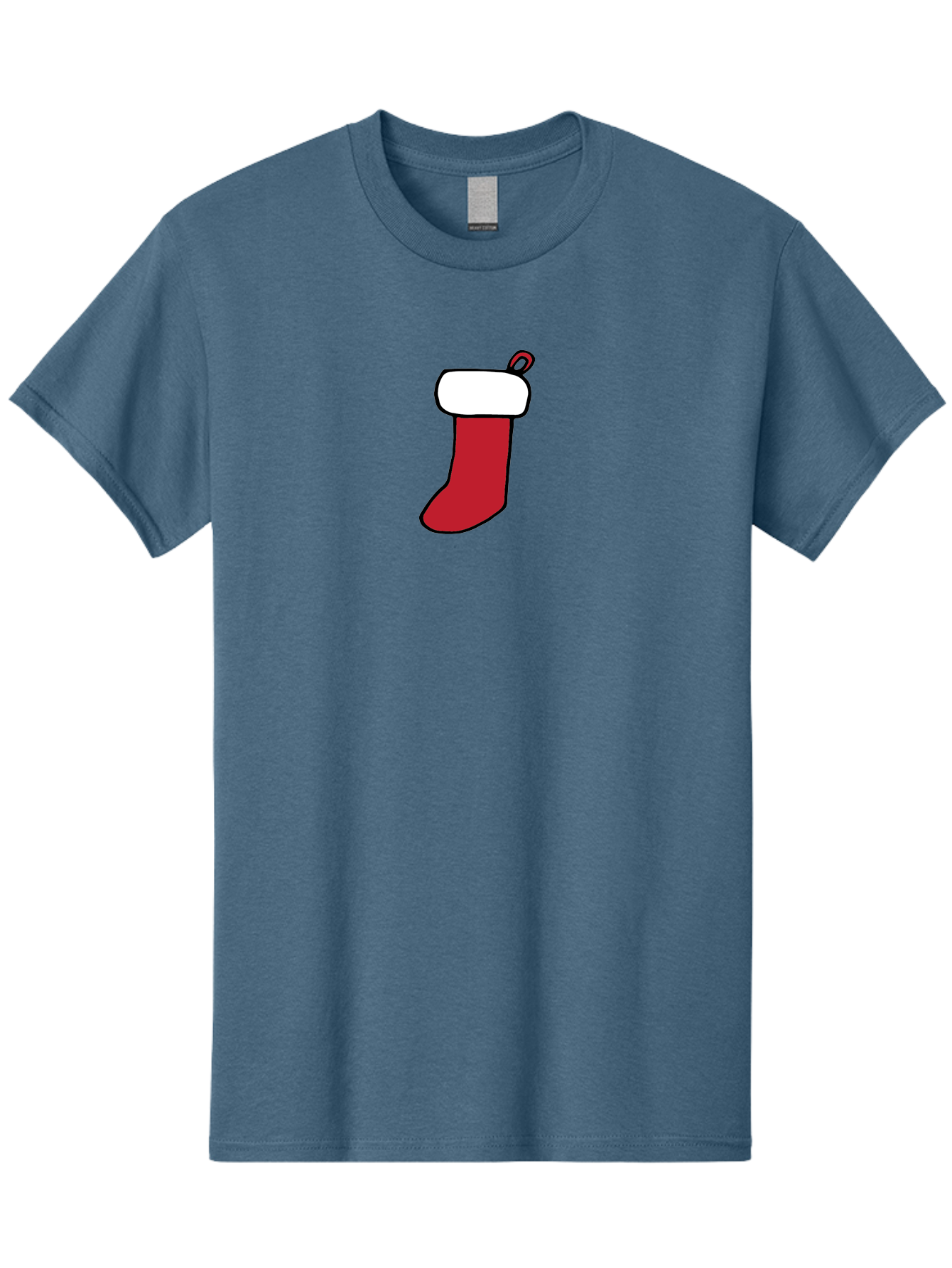 Christmas-Stocking-2 Men'S Graphic Tee, 100% Cotton, Comfortable Casual Summer Wear, Machine Washable, Christmas Stocking, Red And White, Festive Decor, Holiday Season, Merry Christmas, Winter Wonderland, Seasonal Illustration -  Aaa820