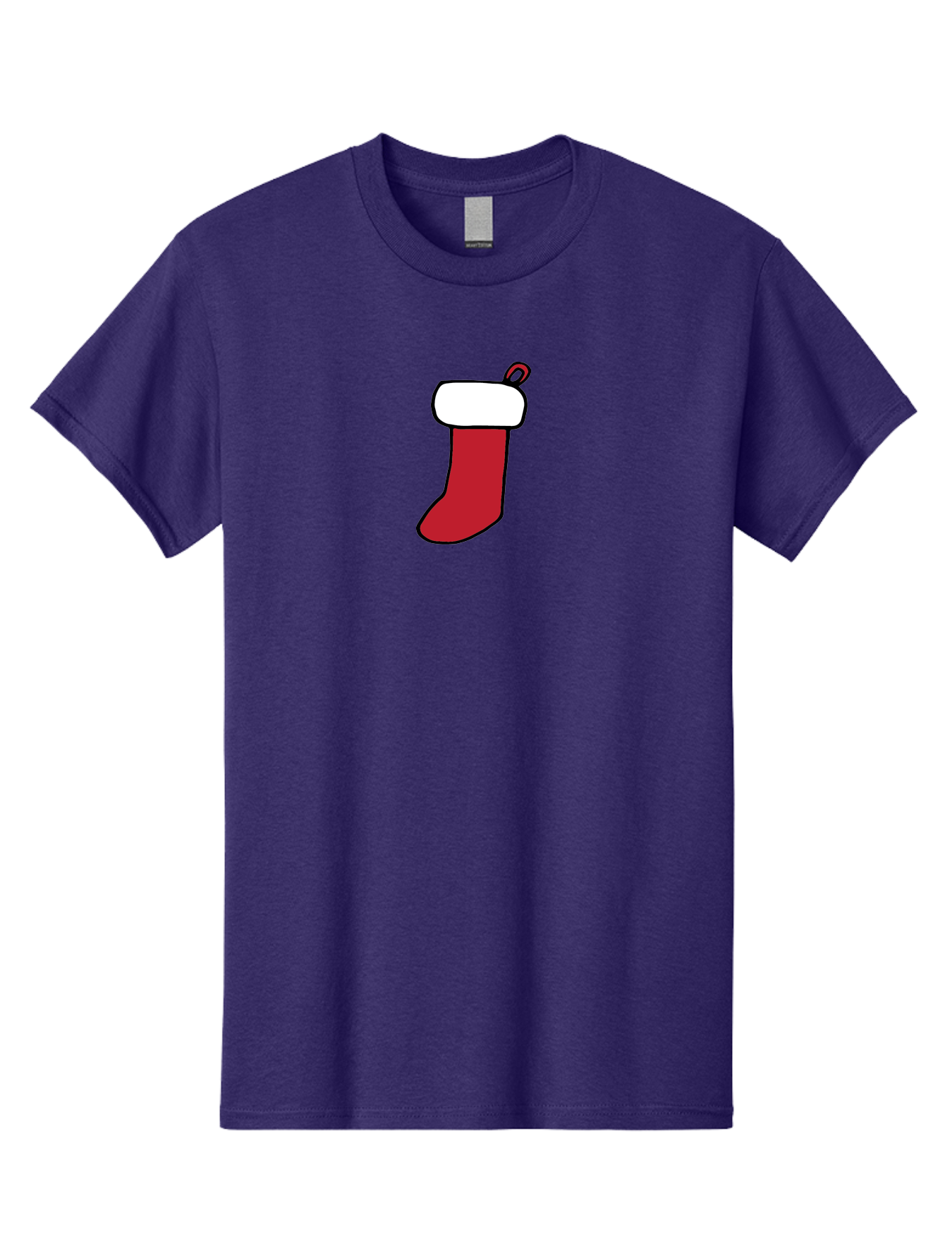 Christmas-Stocking-2 Men'S Graphic Tee, 100% Cotton, Comfortable Casual Summer Wear, Machine Washable, Christmas Stocking, Red And White, Festive Decor, Holiday Season, Merry Christmas, Winter Wonderland, Seasonal Illustration -  Aaa820