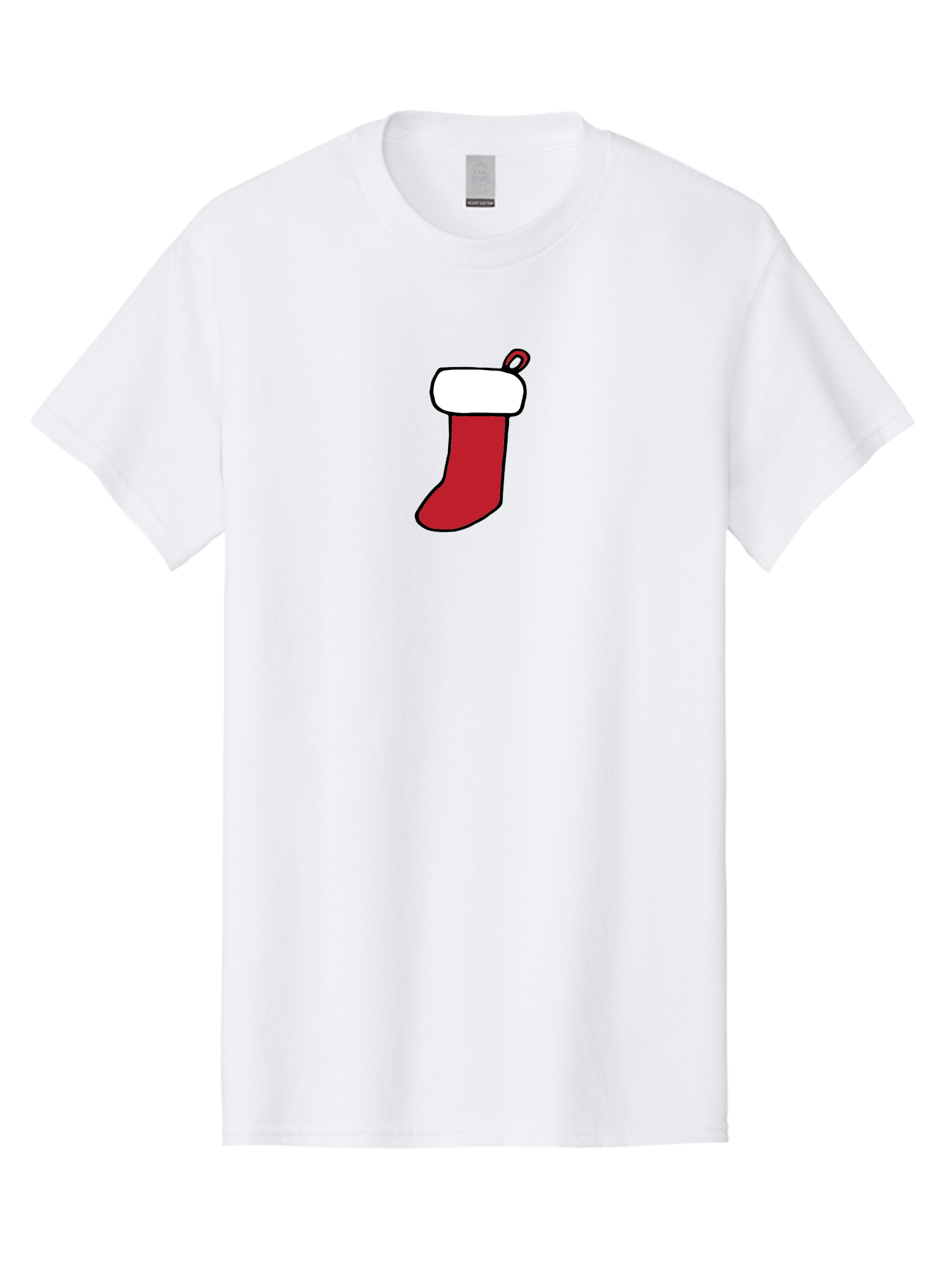Christmas-Stocking-2 Men'S Graphic Tee, 100% Cotton, Comfortable Casual Summer Wear, Machine Washable, Christmas Stocking, Red And White, Festive Decor, Holiday Season, Merry Christmas, Winter Wonderland, Seasonal Illustration -  Aaa820