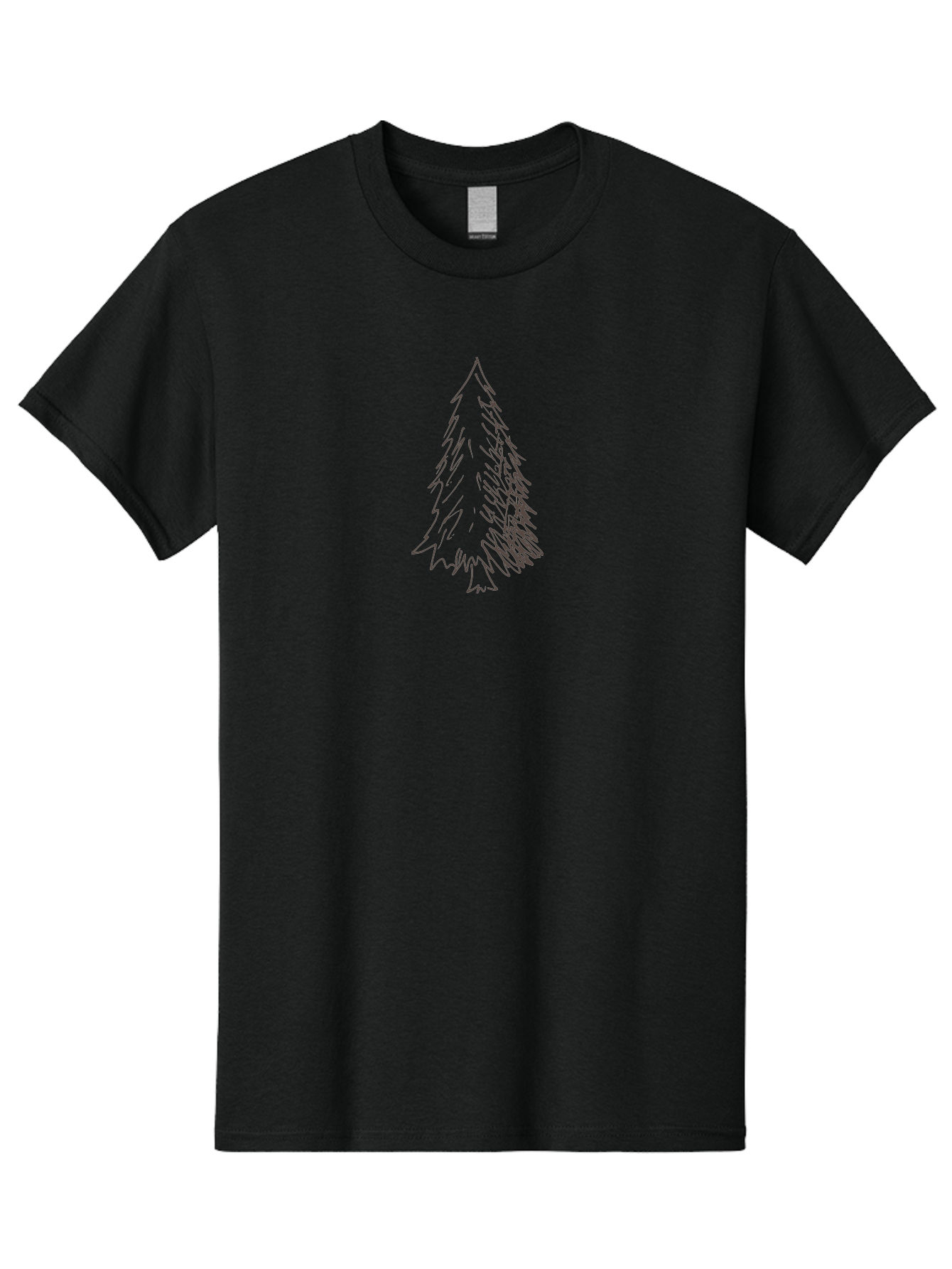 Christmas-Tree-1 Men'S Graphic Tee, 100% Cotton, Comfortable Casual Summer Wear, Machine Washable, Hand-Drawn Christmas Tree, Simple Illustration, Festive Symbol, Holiday Decoration, Minimalist Design, Purple Outline -  Aaa822