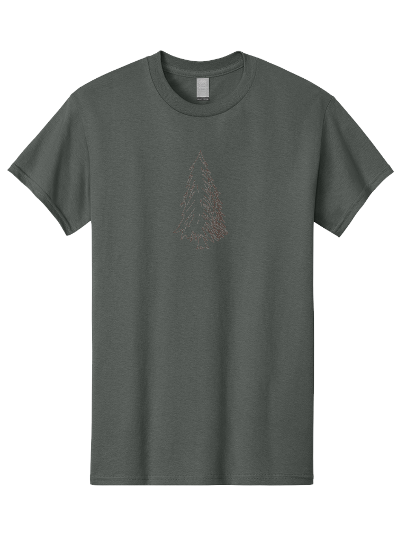Christmas-Tree-1 Men'S Graphic Tee, 100% Cotton, Comfortable Casual Summer Wear, Machine Washable, Hand-Drawn Christmas Tree, Simple Illustration, Festive Symbol, Holiday Decoration, Minimalist Design, Purple Outline -  Aaa822