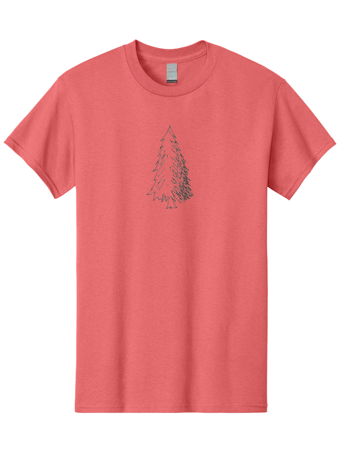 Christmas-Tree-1 Men'S Graphic Tee, 100% Cotton, Comfortable Casual Summer Wear, Machine Washable, Hand-Drawn Christmas Tree, Simple Illustration, Festive Symbol, Holiday Decoration, Minimalist Design, Purple Outline -  Aaa822