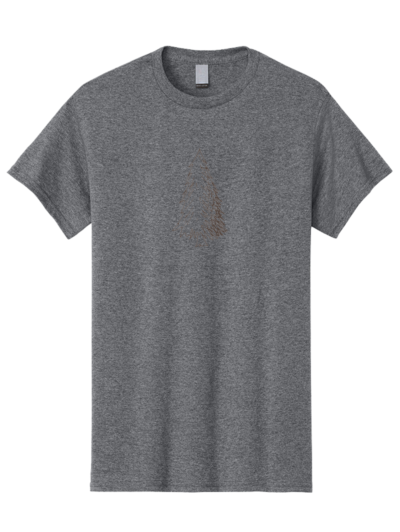 Christmas-Tree-1 Men'S Graphic Tee, 100% Cotton, Comfortable Casual Summer Wear, Machine Washable, Hand-Drawn Christmas Tree, Simple Illustration, Festive Symbol, Holiday Decoration, Minimalist Design, Purple Outline -  Aaa822