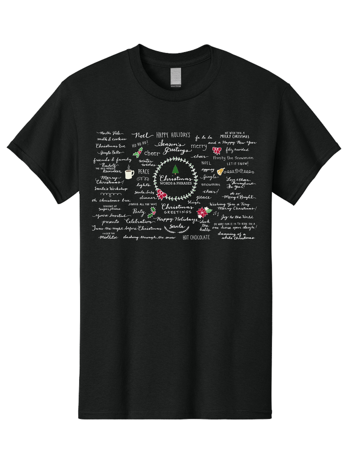 Christmas-Wishes-Blessings Men'S Graphic Tee, 100% Cotton, Comfortable Casual Summer Wear, Machine Washable, Christmas Wishes, Holiday Cheer, Joyful Greetings, Festive Atmosphere, Happy Holidays, Christmas Tree, Celebration, Peace, -  Aaa827
