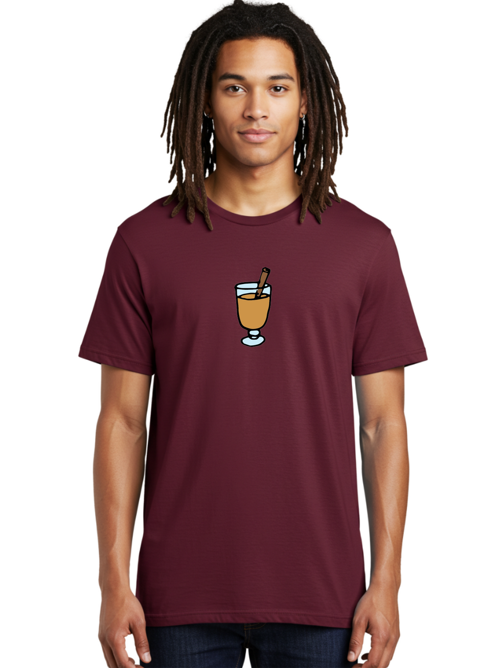 Cinnamon-Cocktail Men'S Graphic Tee, 100% Cotton, Comfortable Casual Summer Wear, Machine Washable, Glass Of Warm Drink, Cinnamon Stick, Autumn Beverage, Cozy Atmosphere, Comforting Drink, Spicy Flavor, Festive Treat, Hot Cider, -  Aaa834