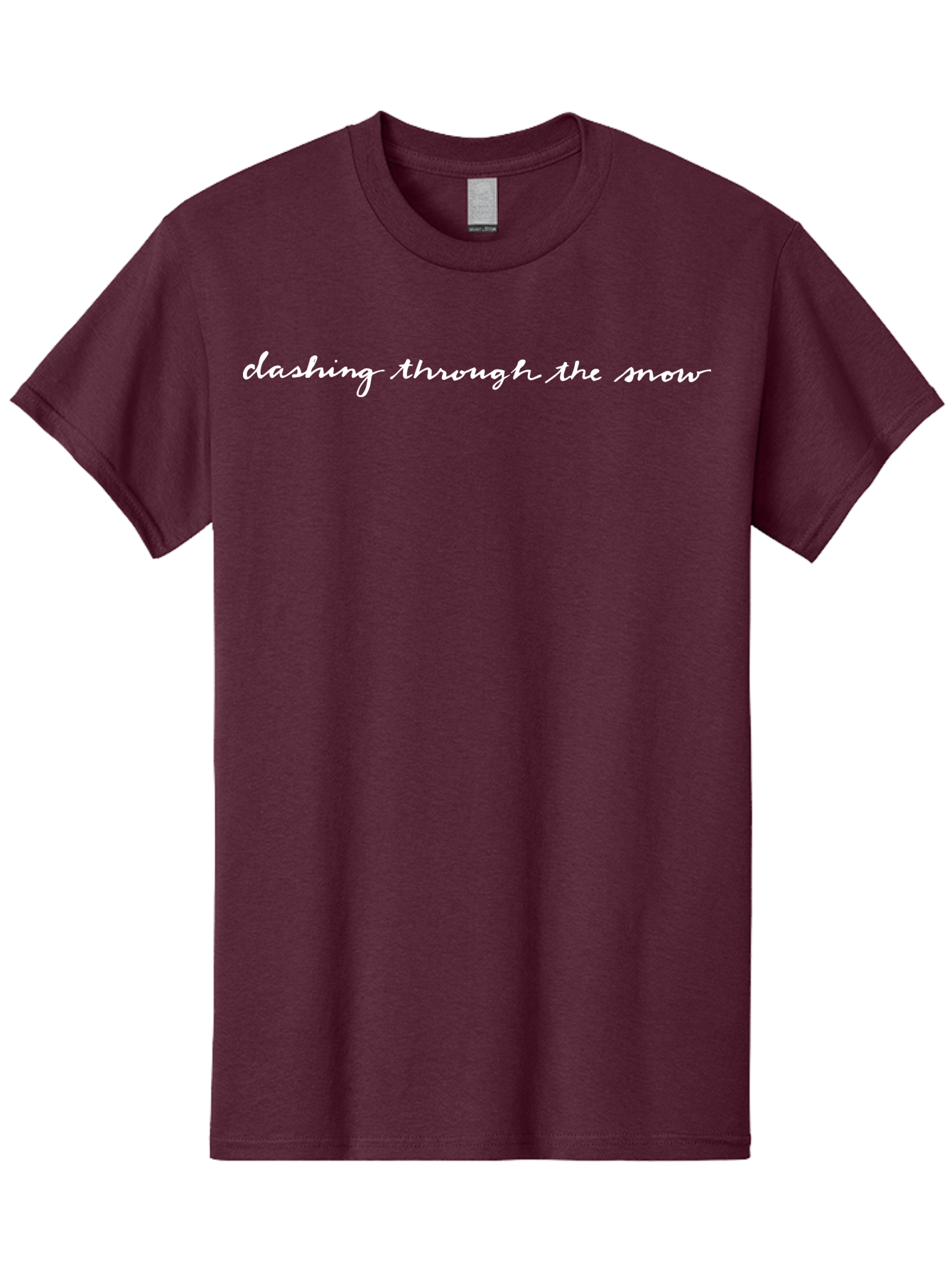 Clashing-Through-The-Snow Men'S Graphic Tee, 100% Cotton, Comfortable Casual Summer Wear, Machine Washable, Winter Phrase, Snow Text, Cursive Font, Inspirational Quote, Holiday Graphics, Winter Wonderland, Festive Typography -  Aaa836