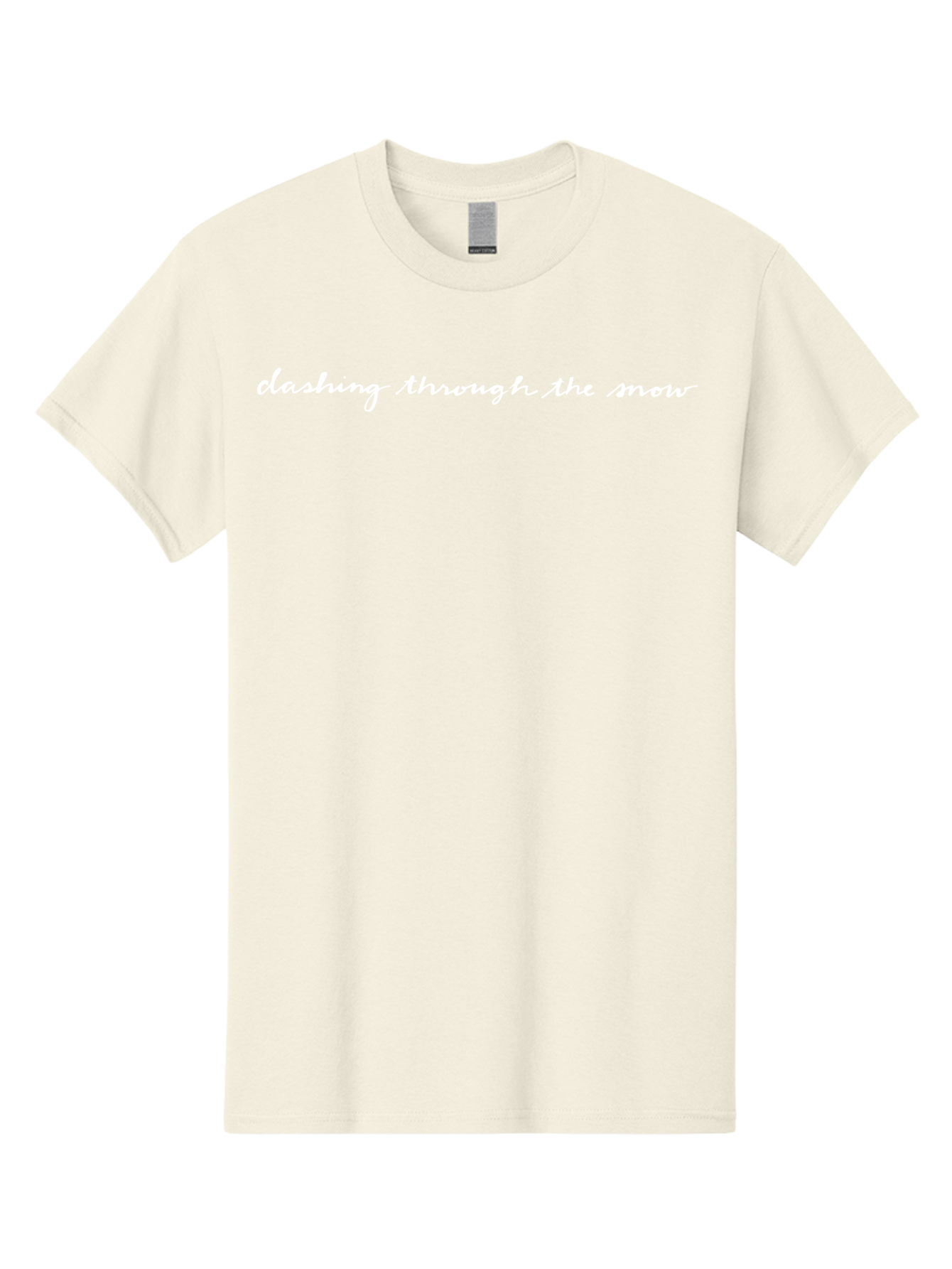 Clashing-Through-The-Snow Men'S Graphic Tee, 100% Cotton, Comfortable Casual Summer Wear, Machine Washable, Winter Phrase, Snow Text, Cursive Font, Inspirational Quote, Holiday Graphics, Winter Wonderland, Festive Typography -  Aaa836