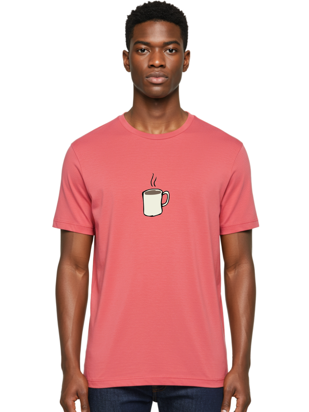 Coffee-Mug Men'S Graphic Tee, 100% Cotton, Comfortable Casual Summer Wear, Machine Washable, Coffee Mug, Steaming Hot Coffee, Morning Pick-Me-Up, Caffeinated Beverage, Coffee Break, Hot Drink, Morning Routine -  Aaa837