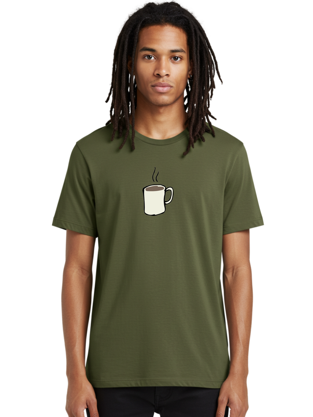 Coffee-Mug Men'S Graphic Tee, 100% Cotton, Comfortable Casual Summer Wear, Machine Washable, Coffee Mug, Steaming Hot Coffee, Morning Pick-Me-Up, Caffeinated Beverage, Coffee Break, Hot Drink, Morning Routine -  Aaa837